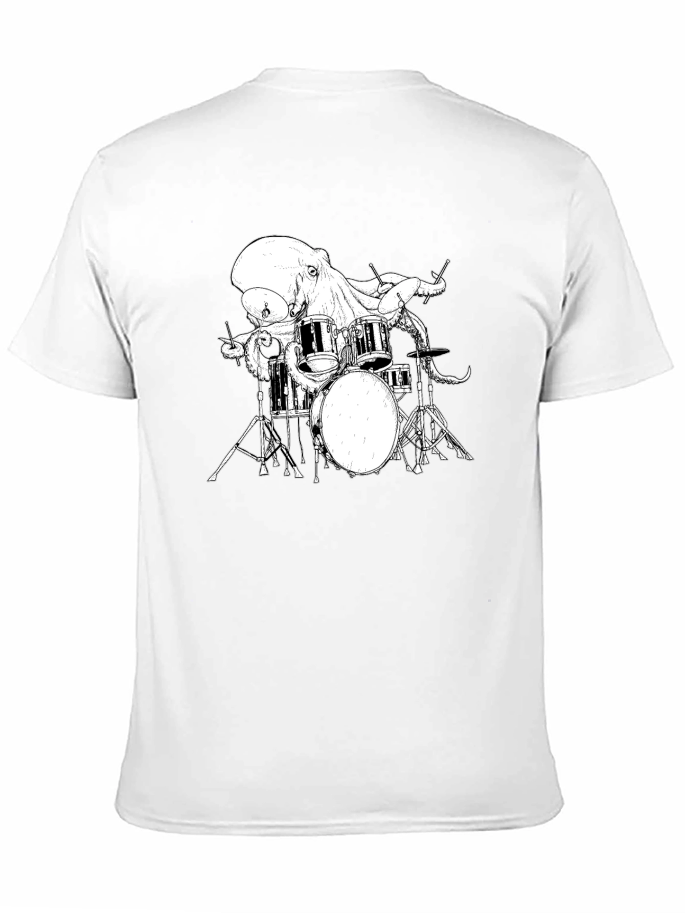 Black Octopus Drummer Graphic T-Shirt view 11