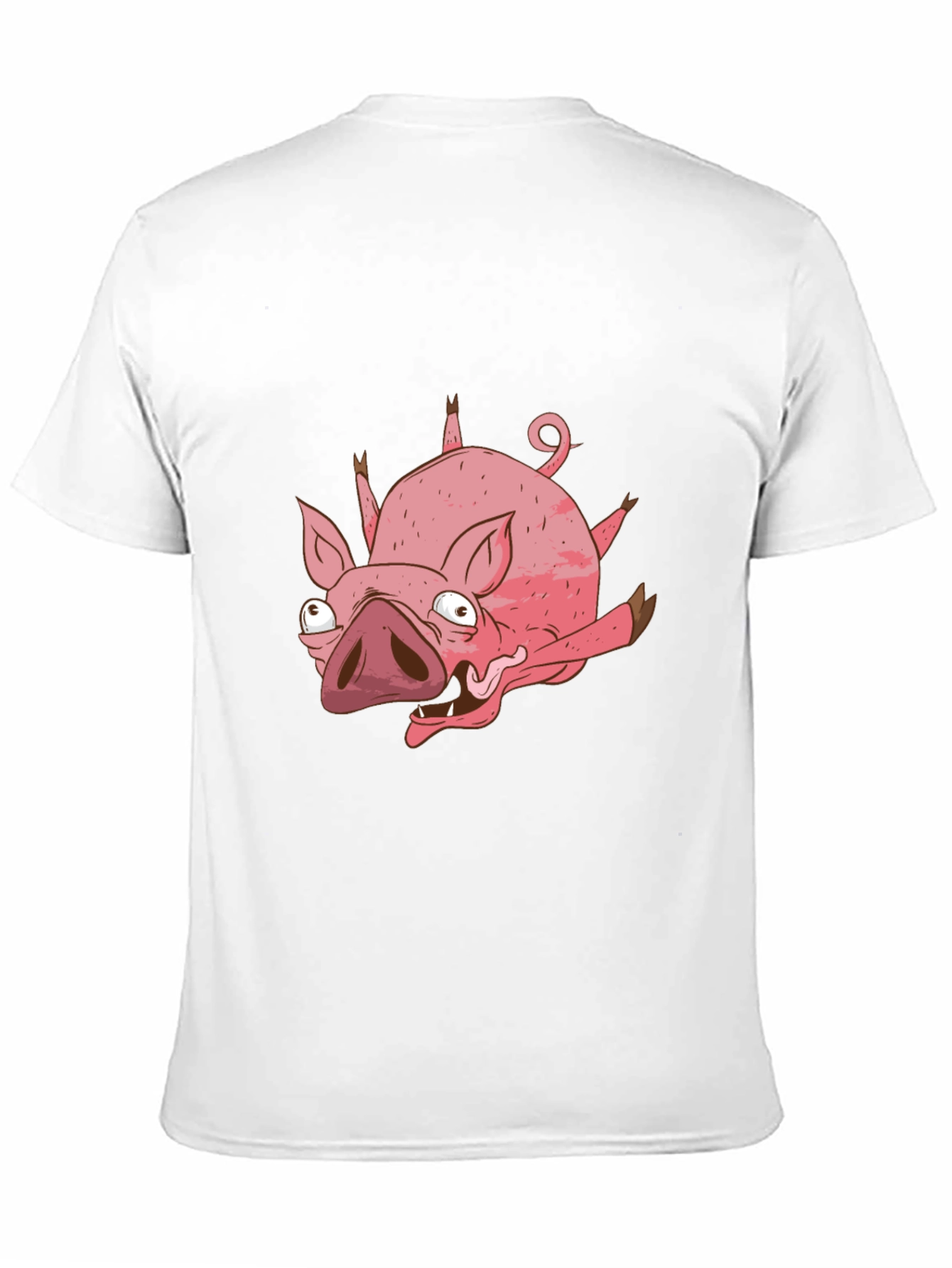 Black Funny Cartoon Pig Black T-Shirt view 11