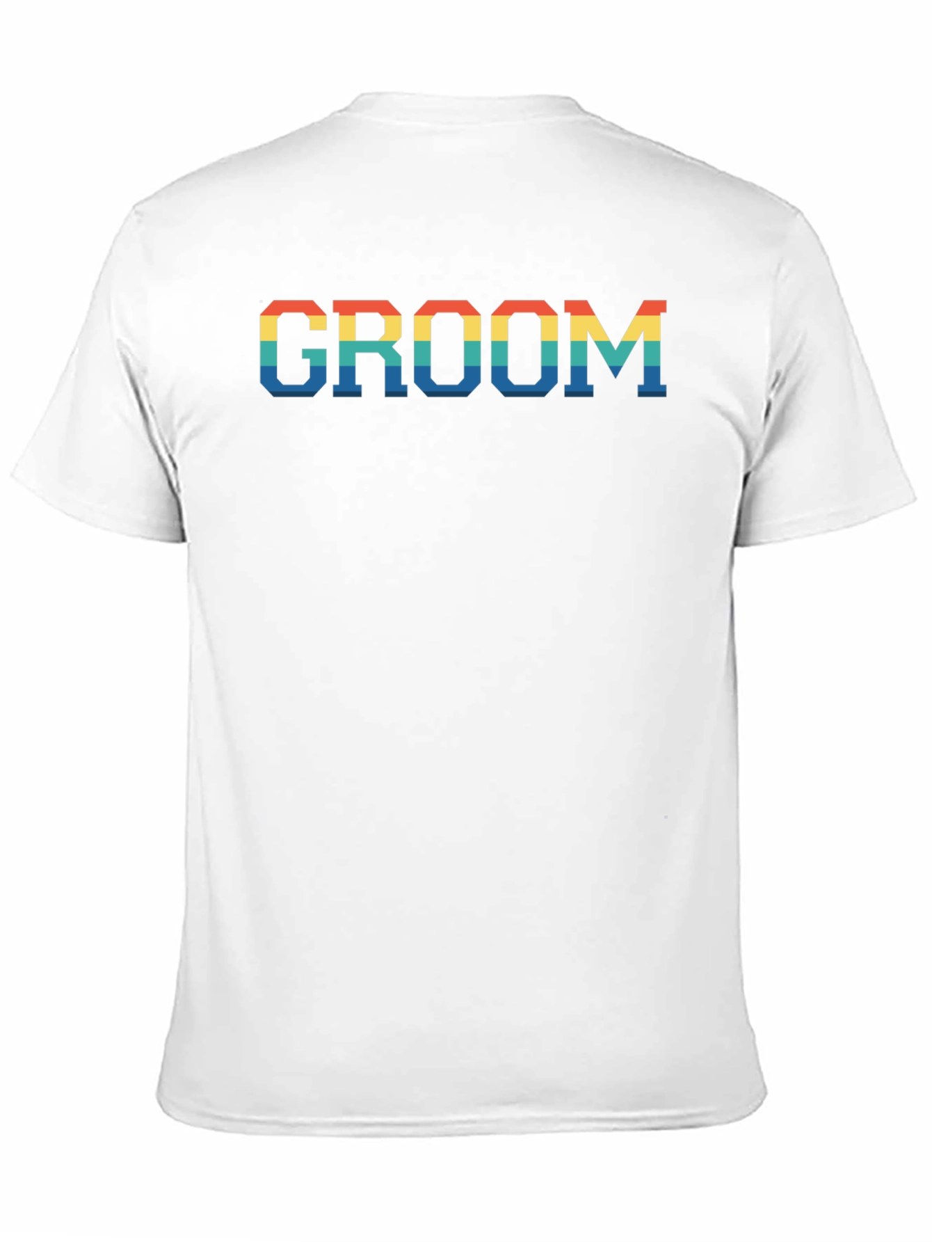 Black Groom Rainbow Text Print Black T-Shirt view 11