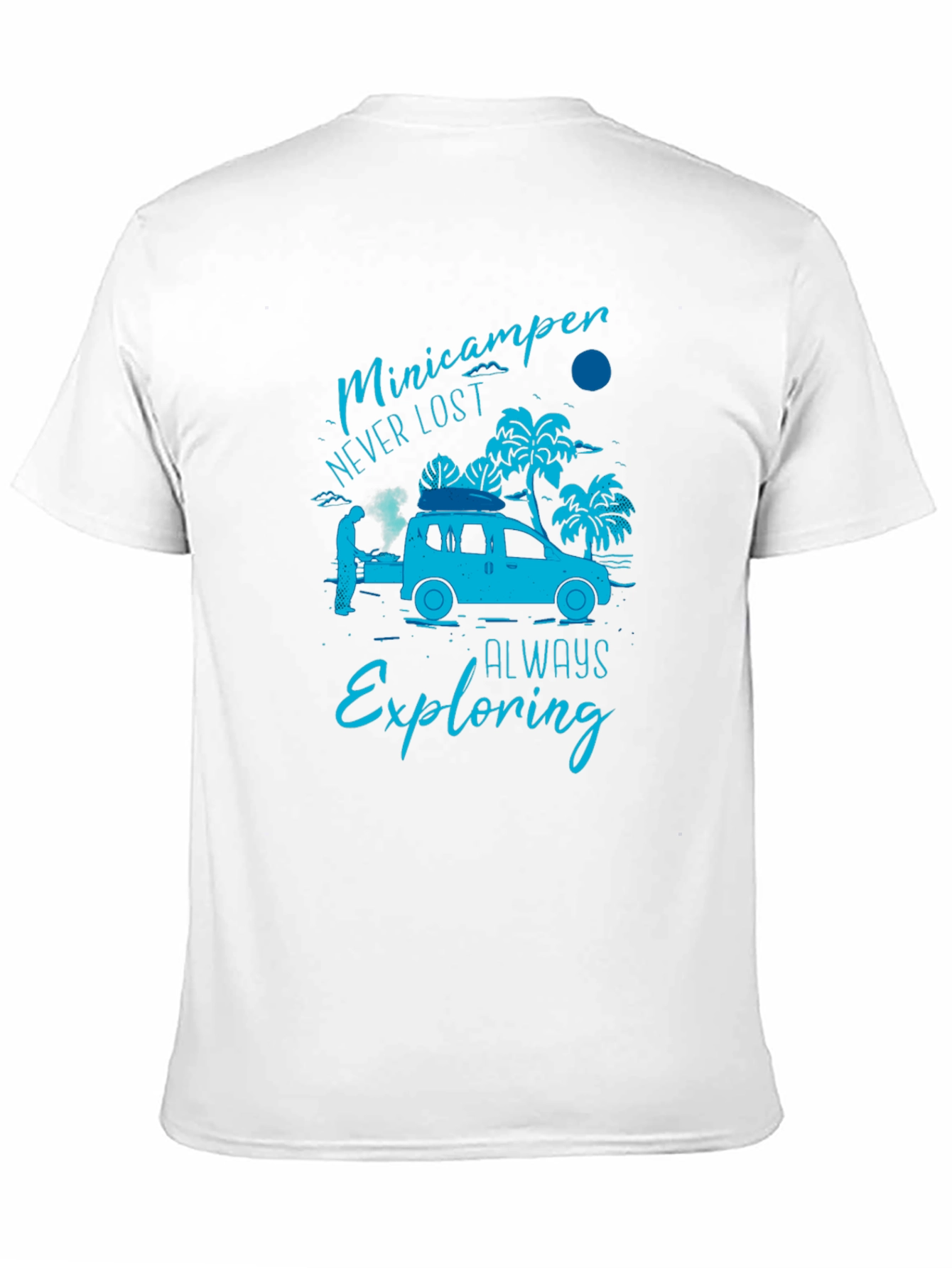Black Minicamper Adventure T-Shirt: Never Lost, Always Exploring view 11