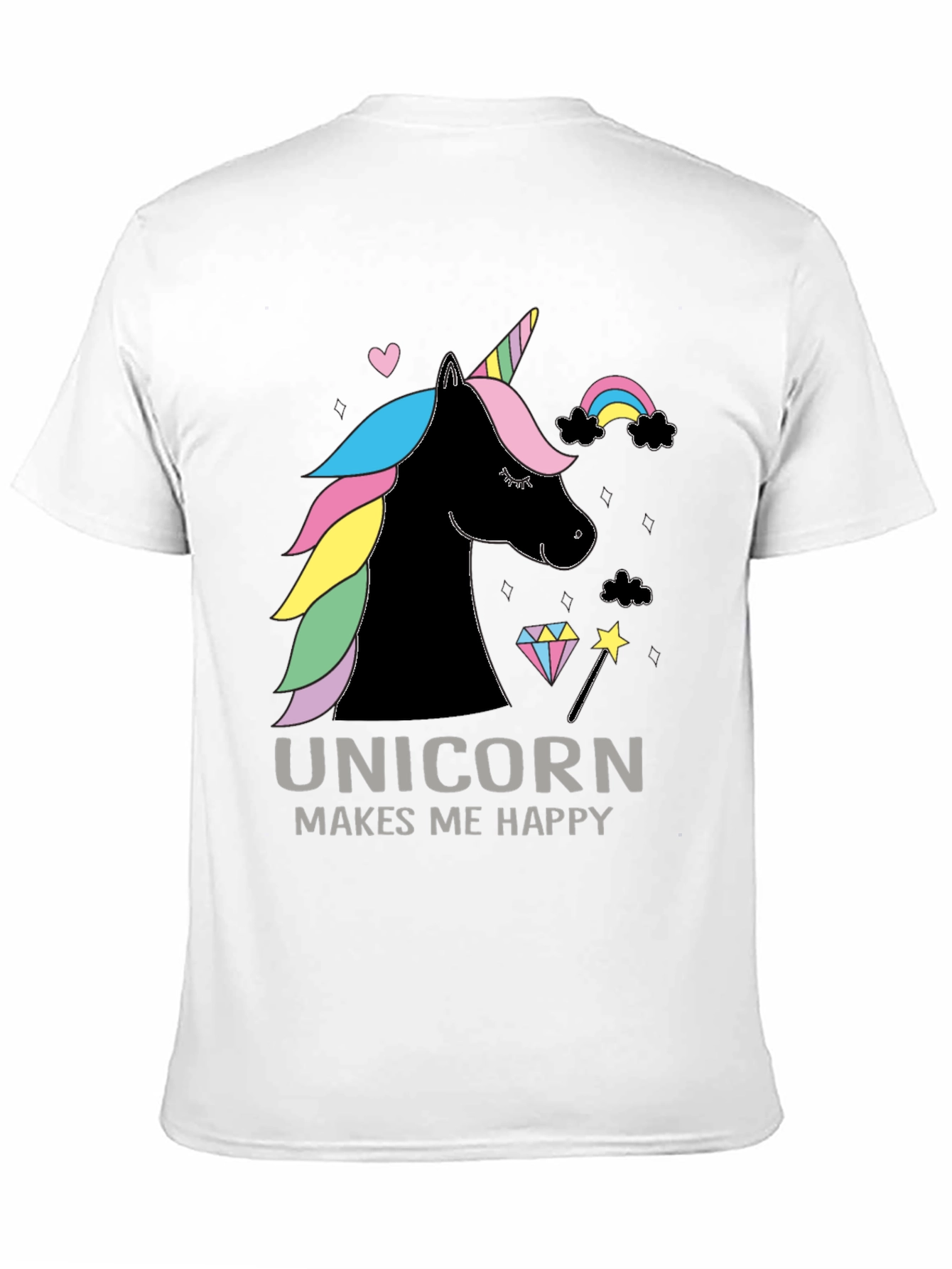 Black Unicorn Makes Me Happy Graphic Tee view 11