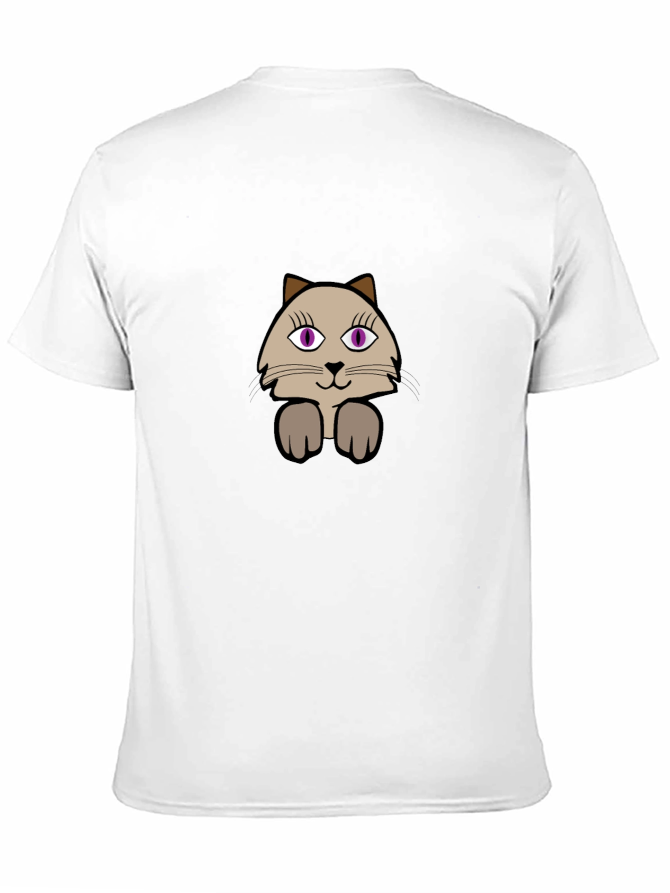 Black Cute Cartoon Cat Graphic Tee - Casual Black T-Shirt view 11