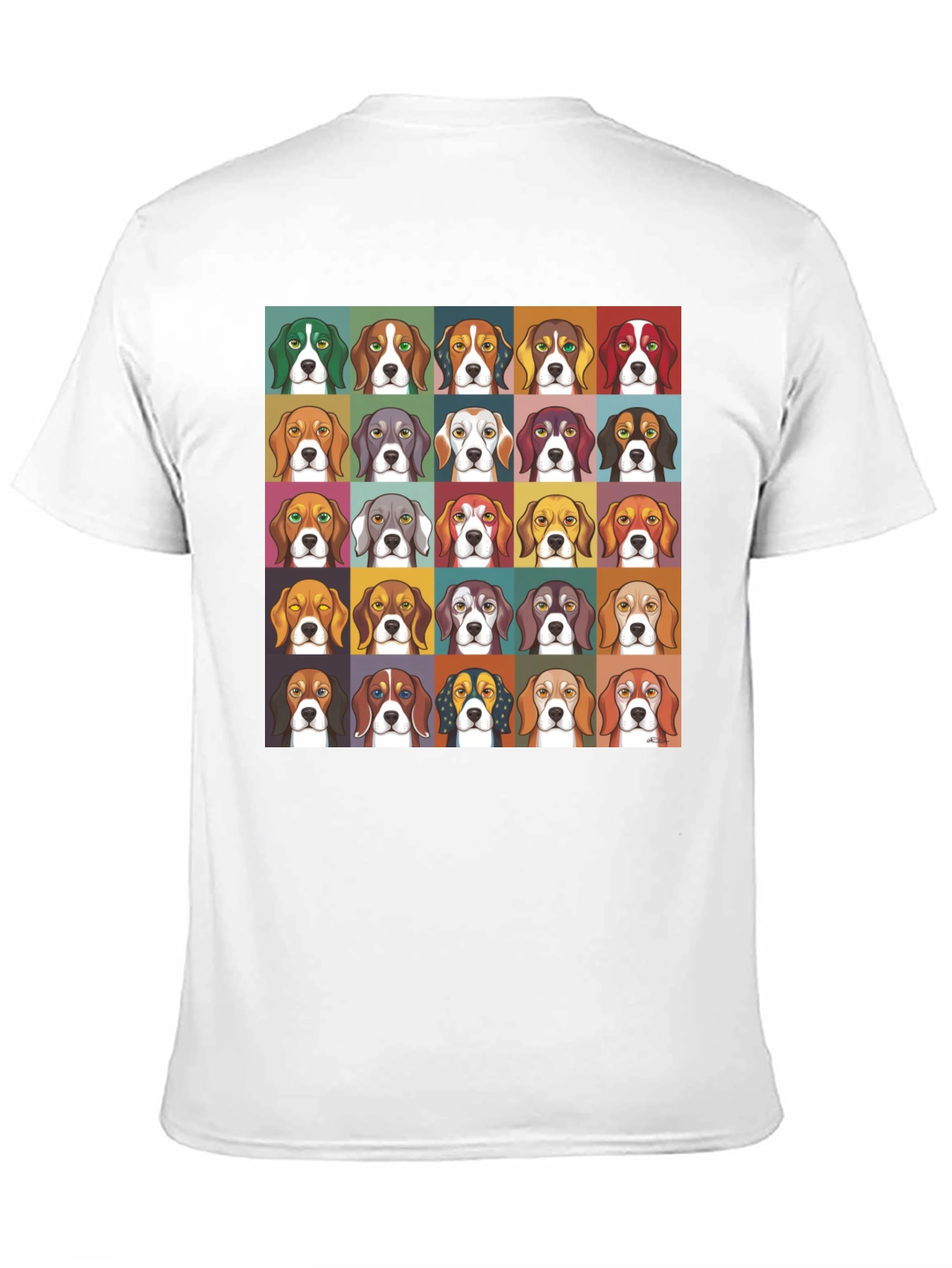 Black Beagle Dog Breed Colorful Pop Art T-Shirt view 11