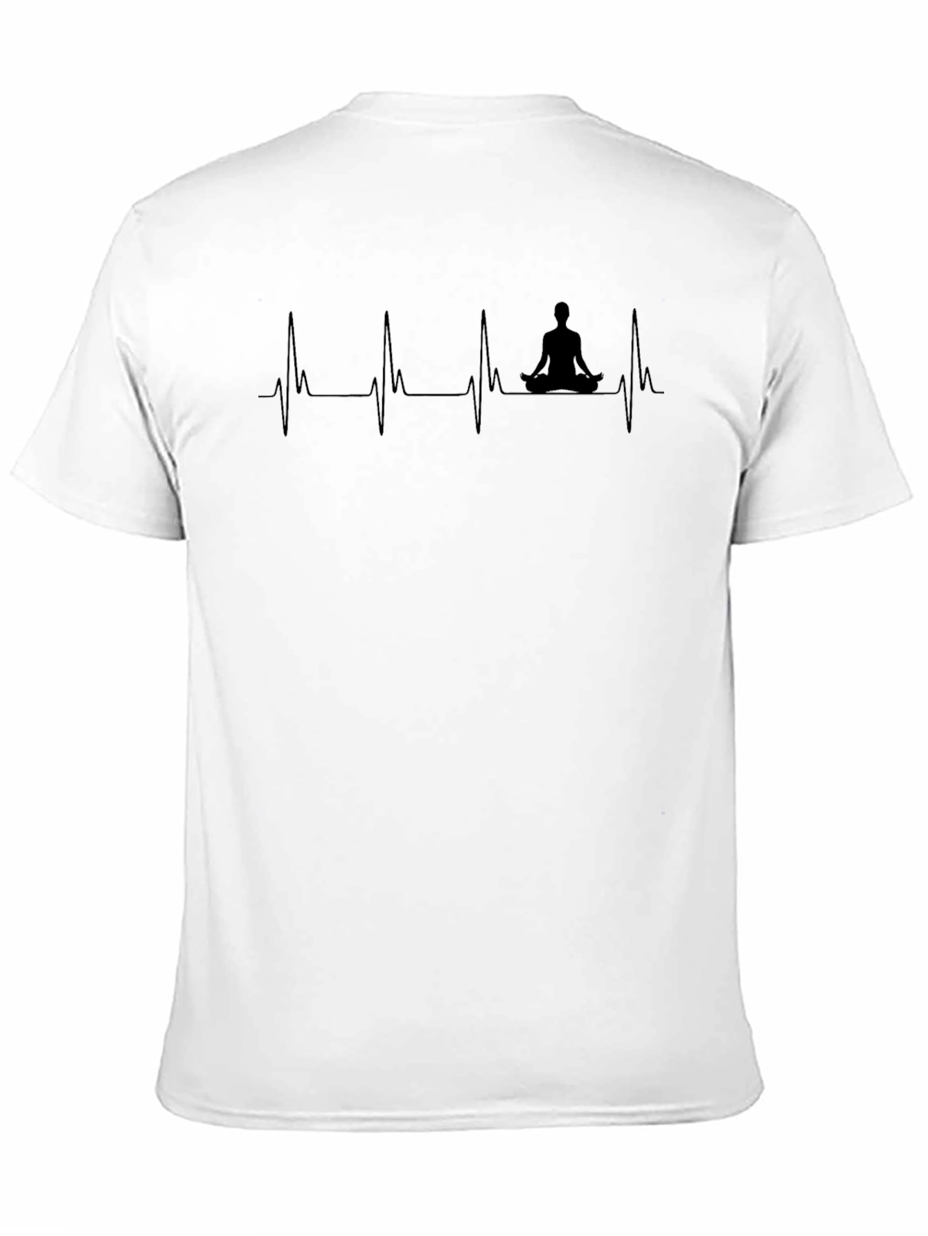 Black Yoga Heartbeat Graphic T-Shirt view 11