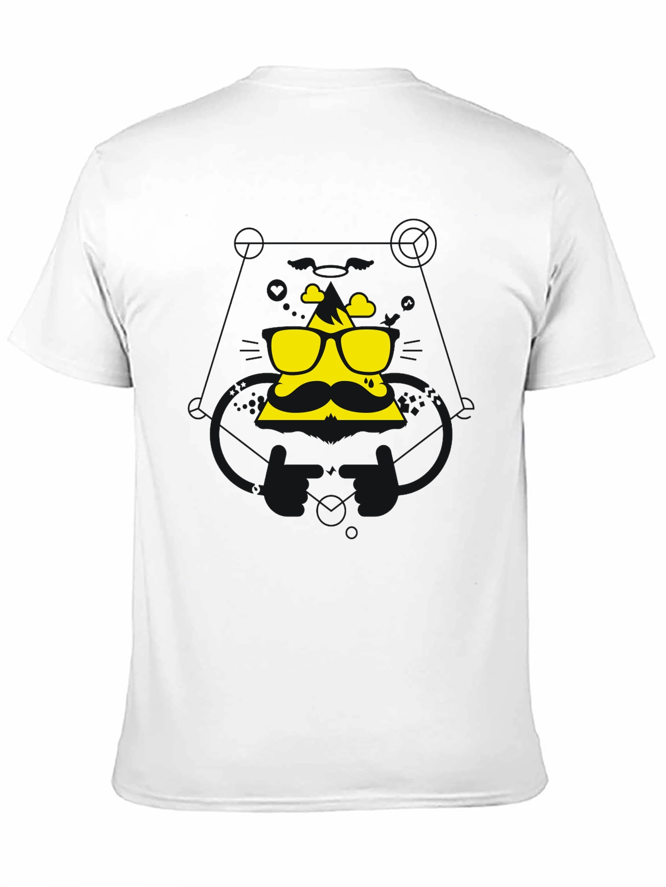 Black Cool Graphic Tee - Mountain Mustache Design view 11