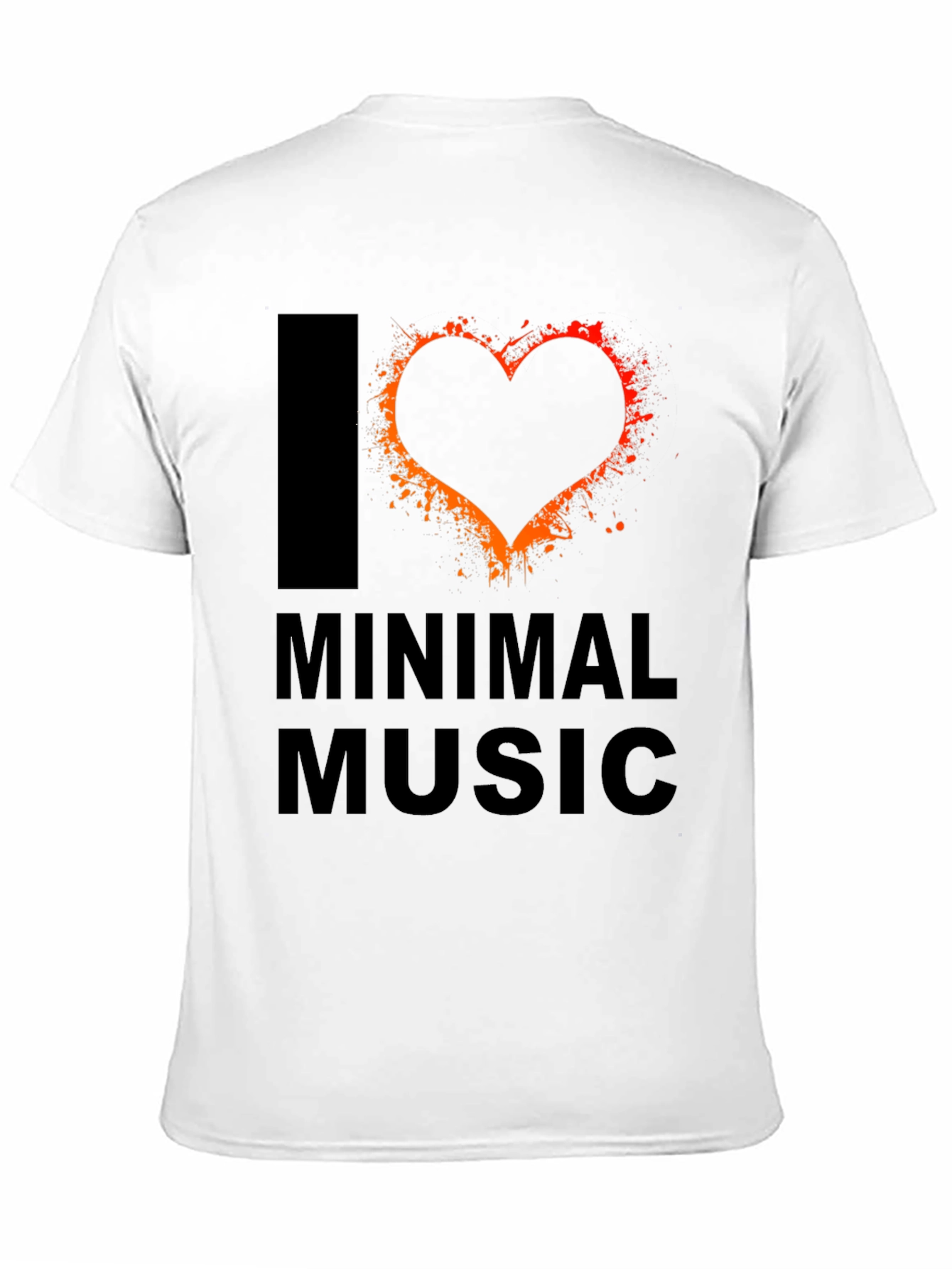 Black I Love Minimal Music T-Shirt - Unique Graphic Tee view 11