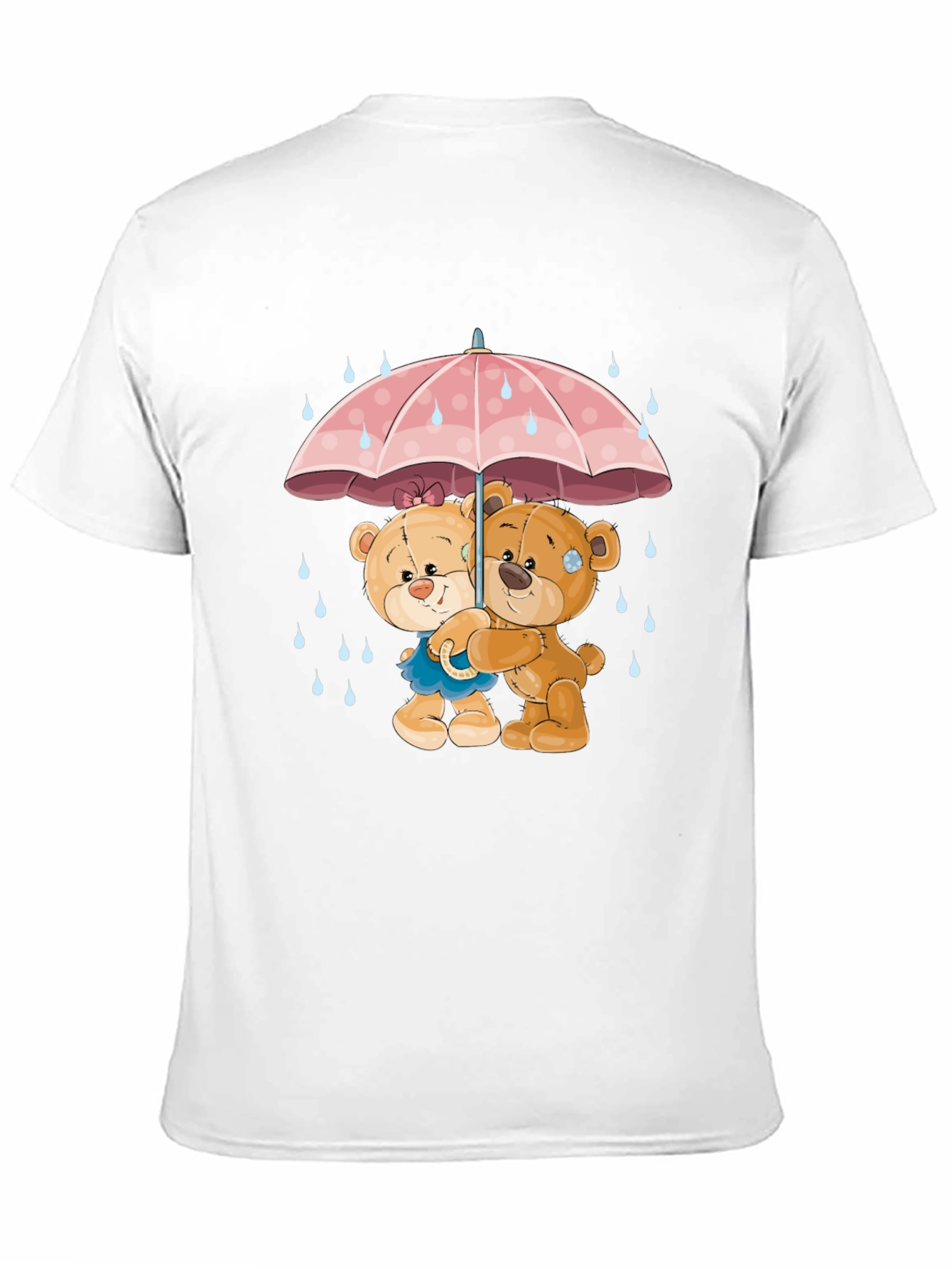 Black Cute Teddy Bears Under Umbrella Graphic T-Shirt view 11