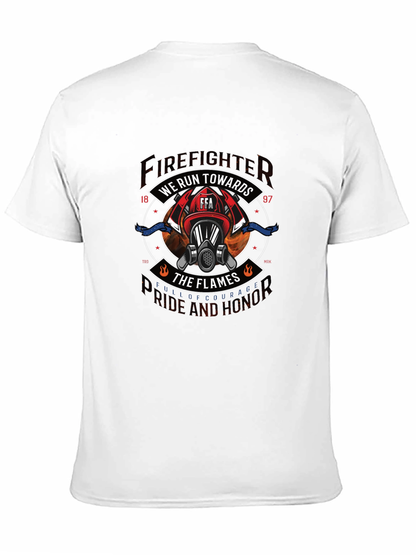 Black Firefighter We Run Towards the Flames Graphic Tee view 11