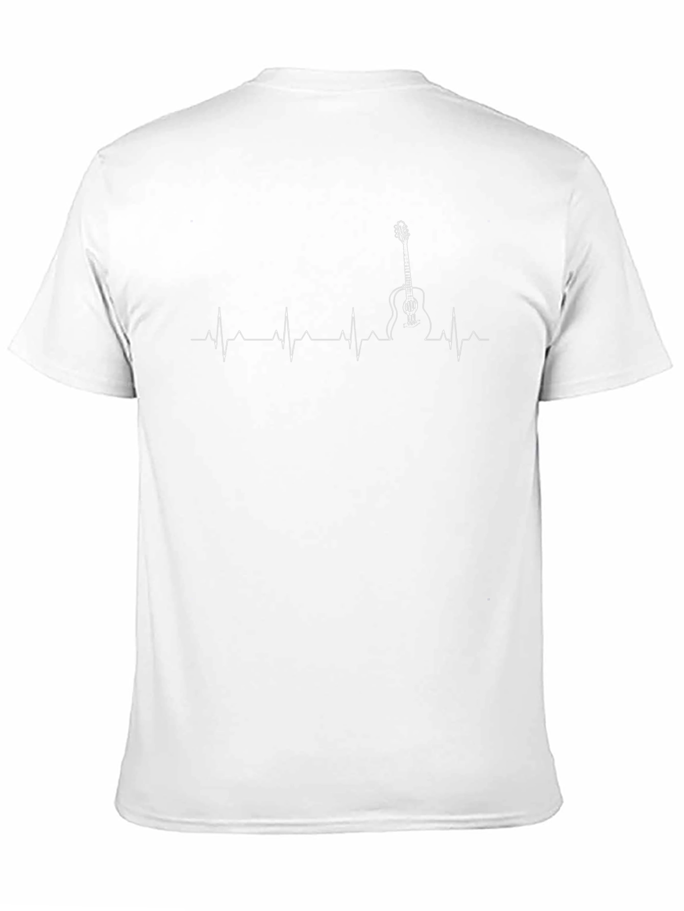 Black Guitar Heartbeat Graphic T-Shirt view 11