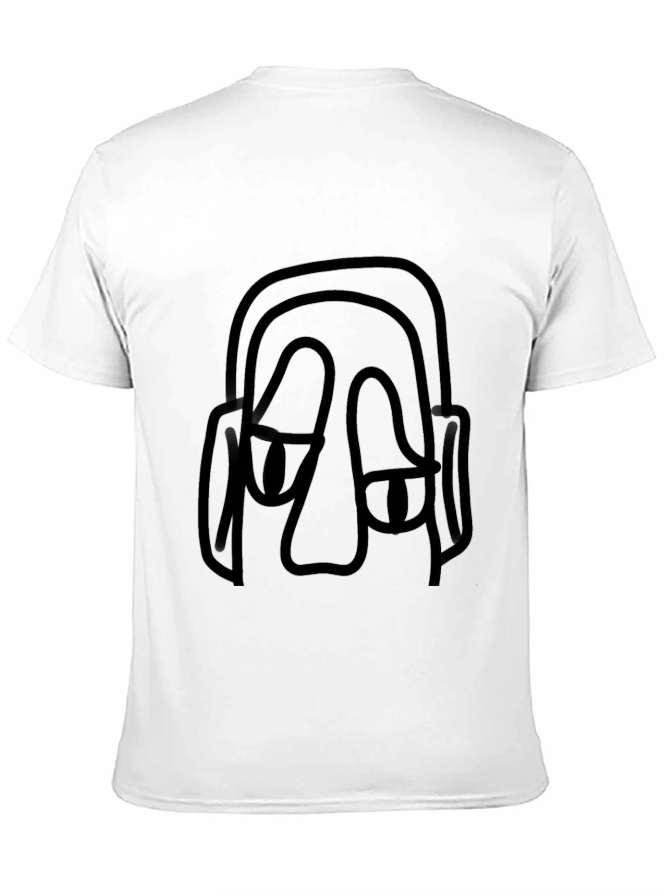 Black Abstract Face Black T-Shirt view 11