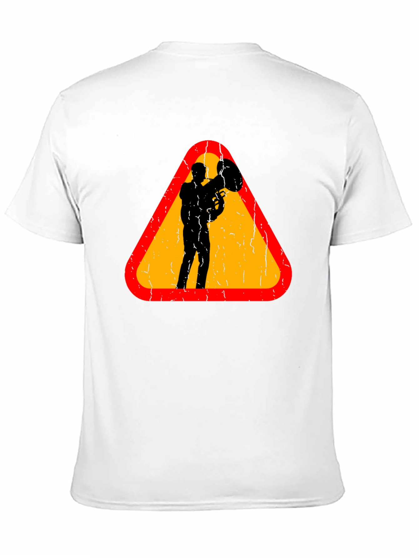 Black Tuba Player Graphic Tee - Musician Triangle Design view 11