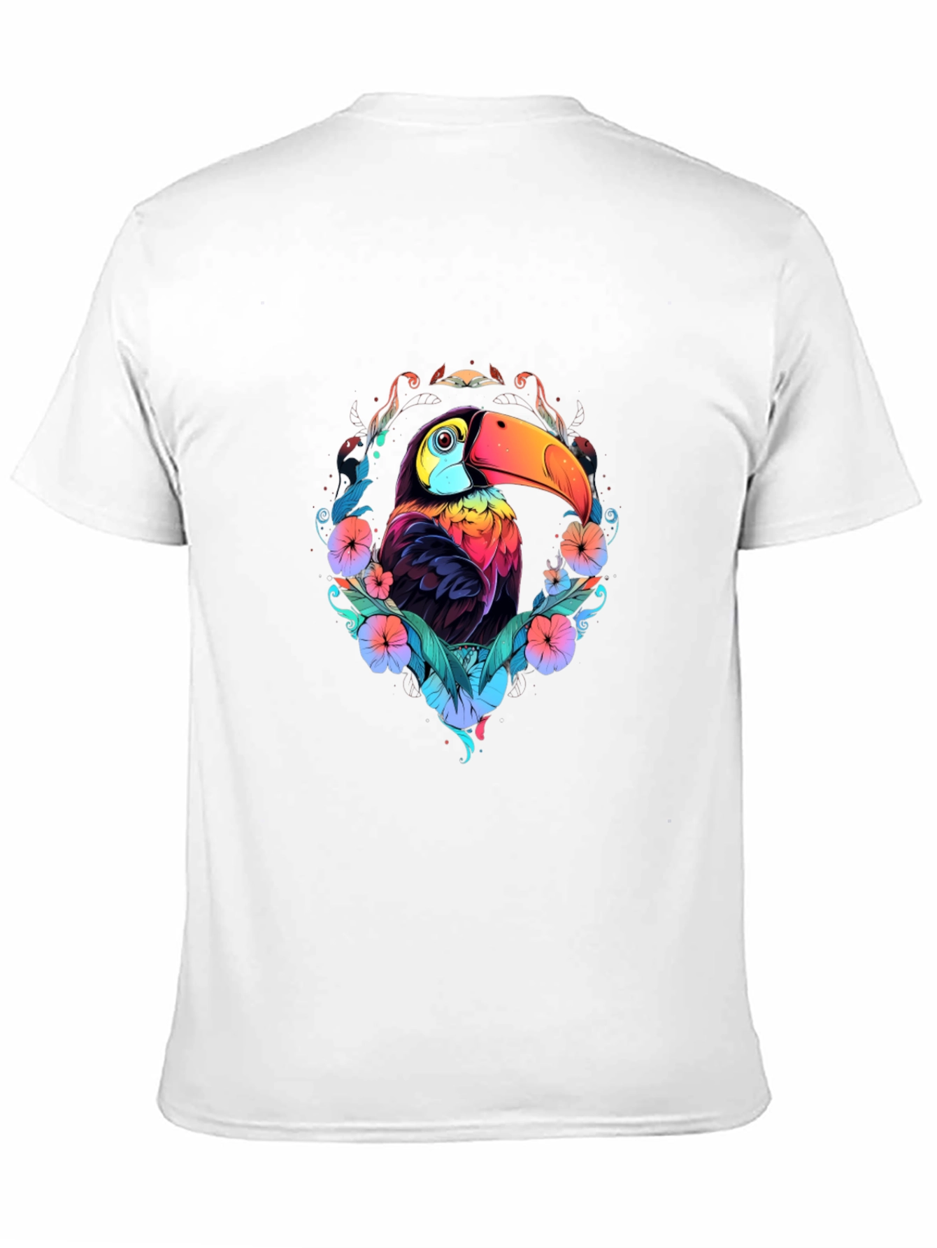 Black Vibrant Toucan Graphic Black T-Shirt view 11