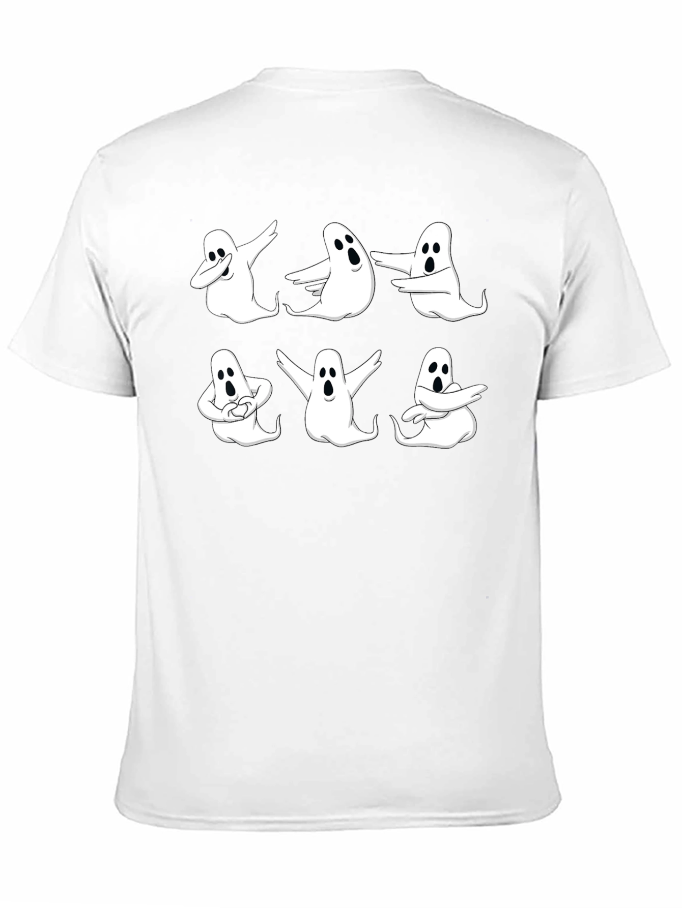 Black Dancing Ghosts Halloween T-Shirt - Black Cotton Tee view 11