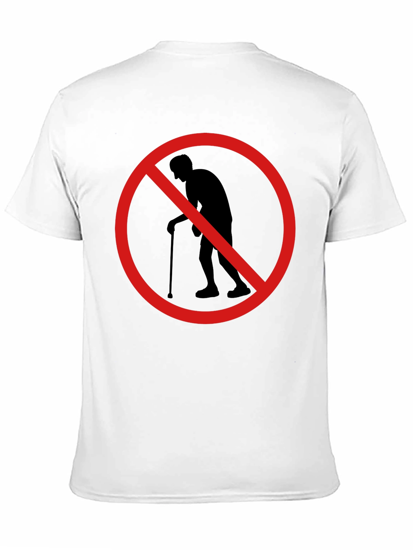 Black Men's Novelty Black T-Shirt - No Old People Allowed view 11