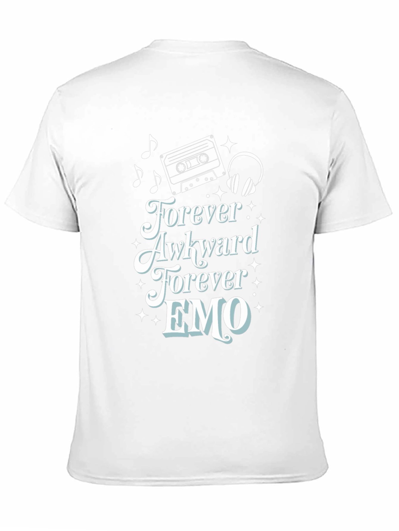 Black Forever Awkward EMO Graphic Tee view 11