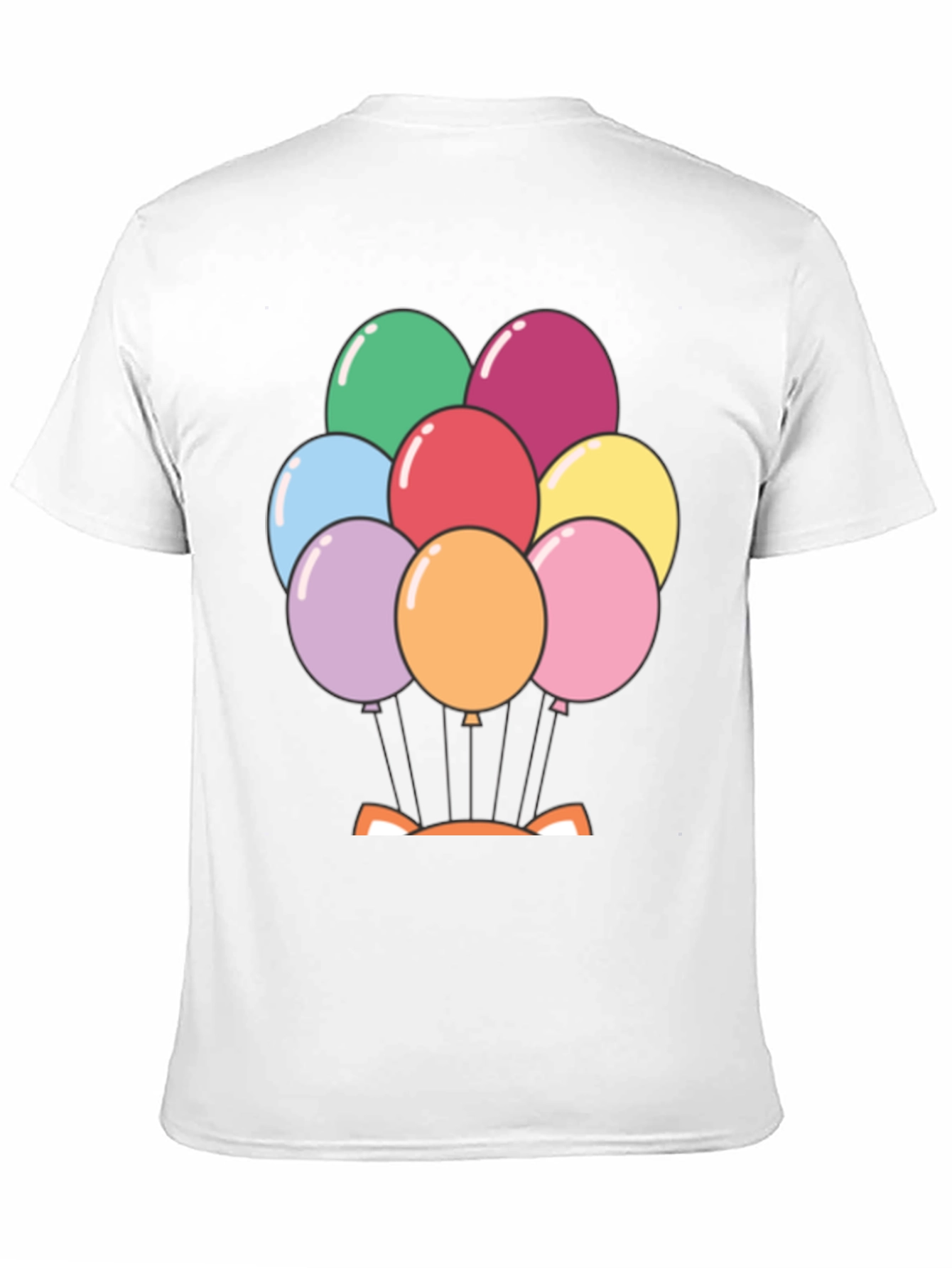 Black Balloon Fox Graphic Tee - Fun Novelty Shirt view 11