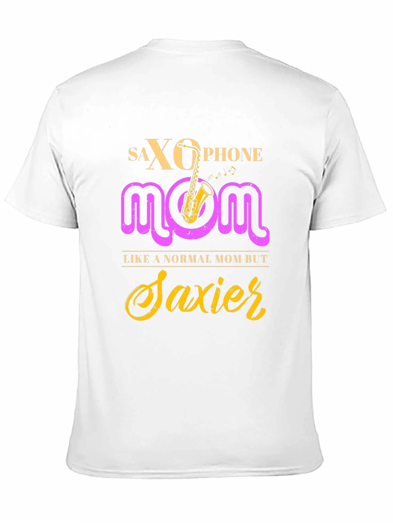 Black Saxophone Mom Graphic T-Shirt - Musician's Apparel view 11