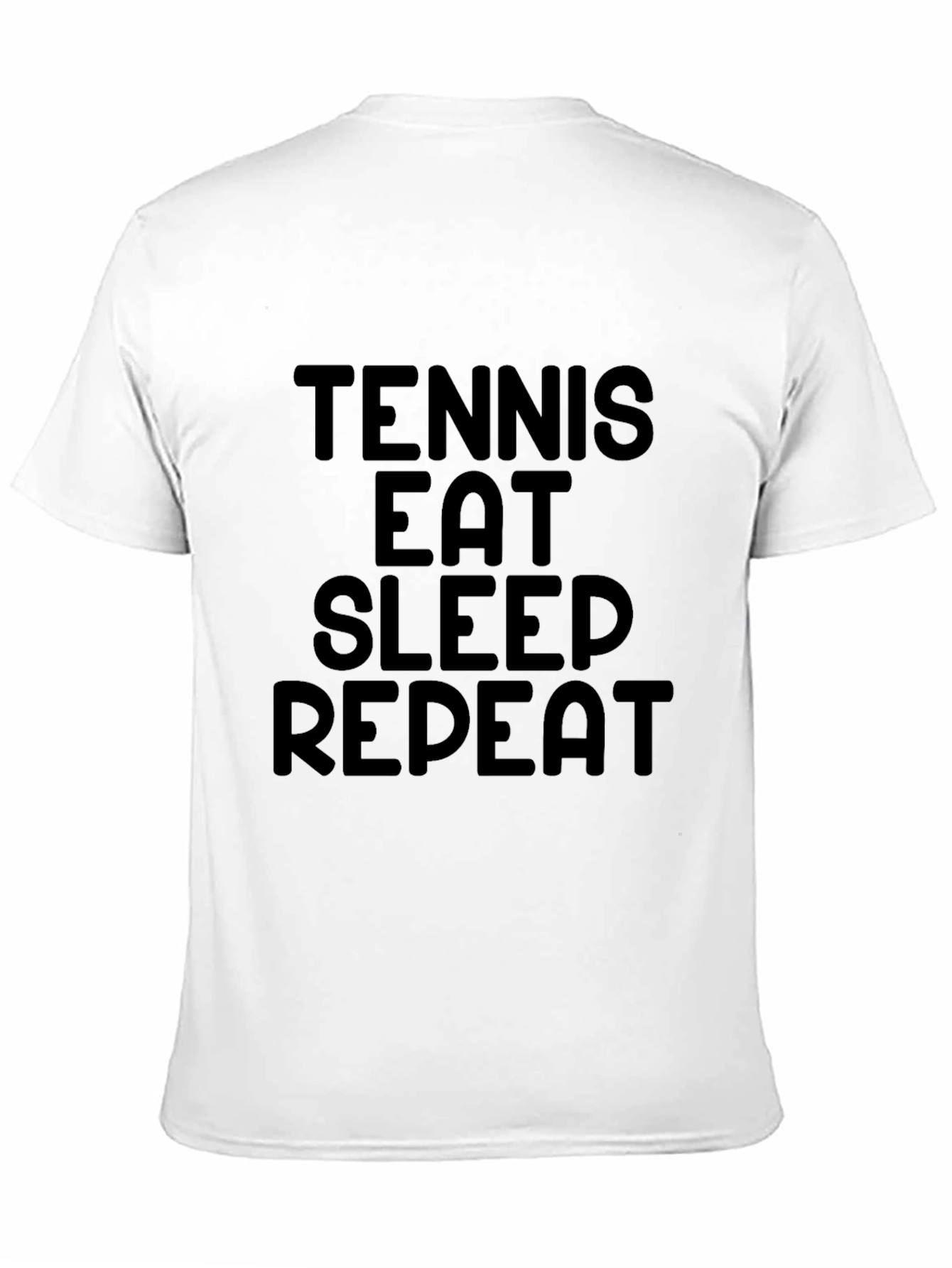 Black Tennis Eat Sleep Repeat Black Graphic T-Shirt view 11