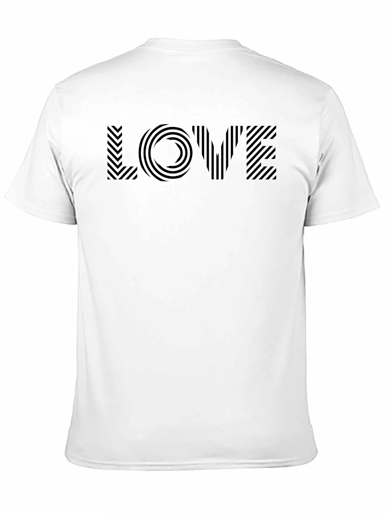 Black Geometric LOVE Graphic Tee - Stylish Black T-Shirt view 11
