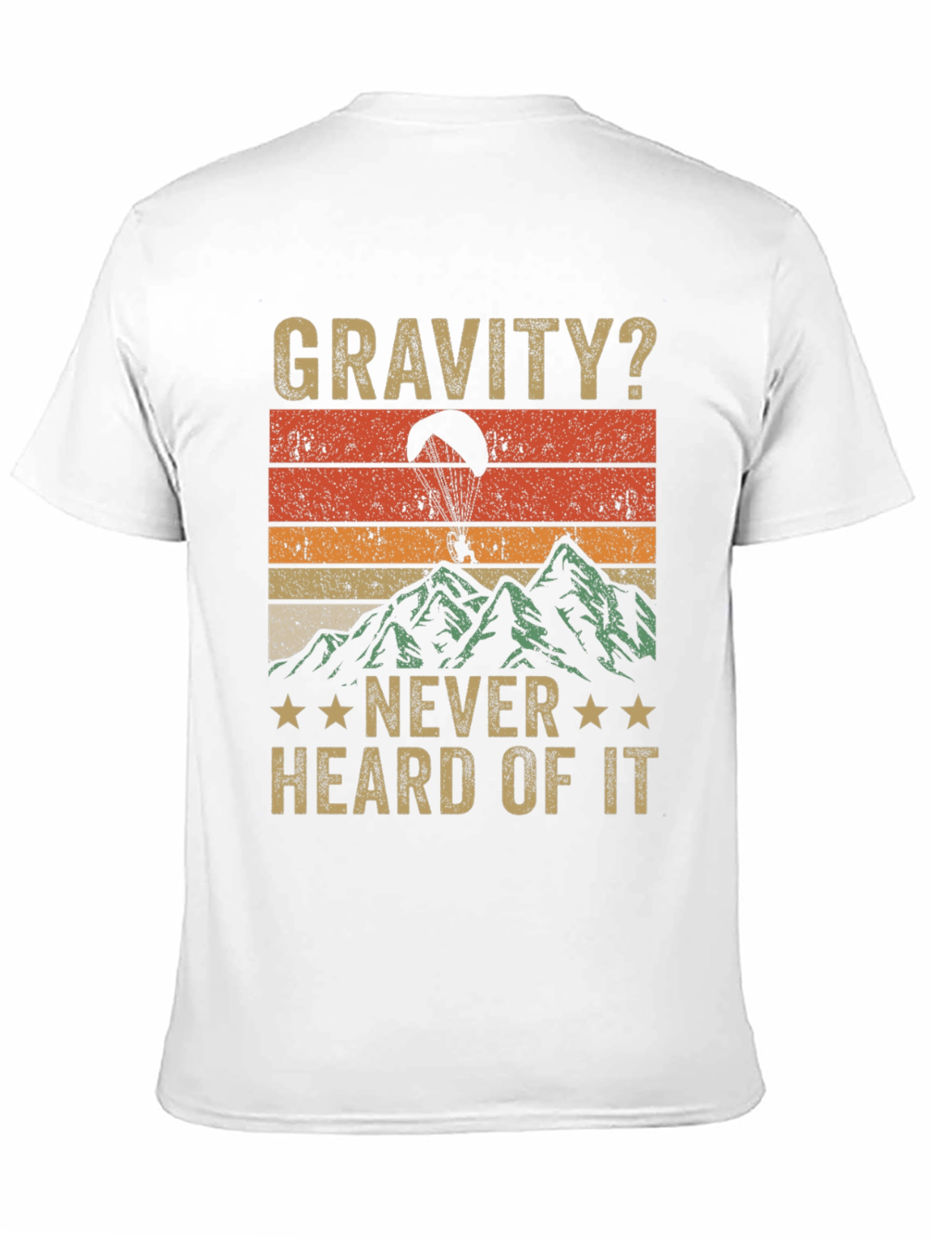 Black Gravity? Never Heard of It! Retro Paragliding T-Shirt view 11