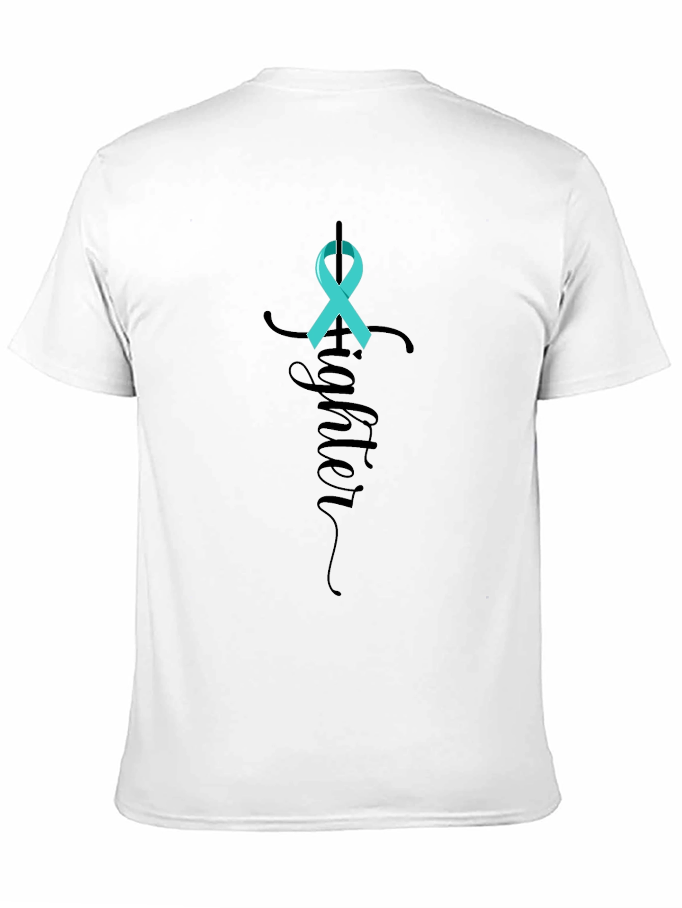 Black Teal Ribbon Fighter Tee view 11