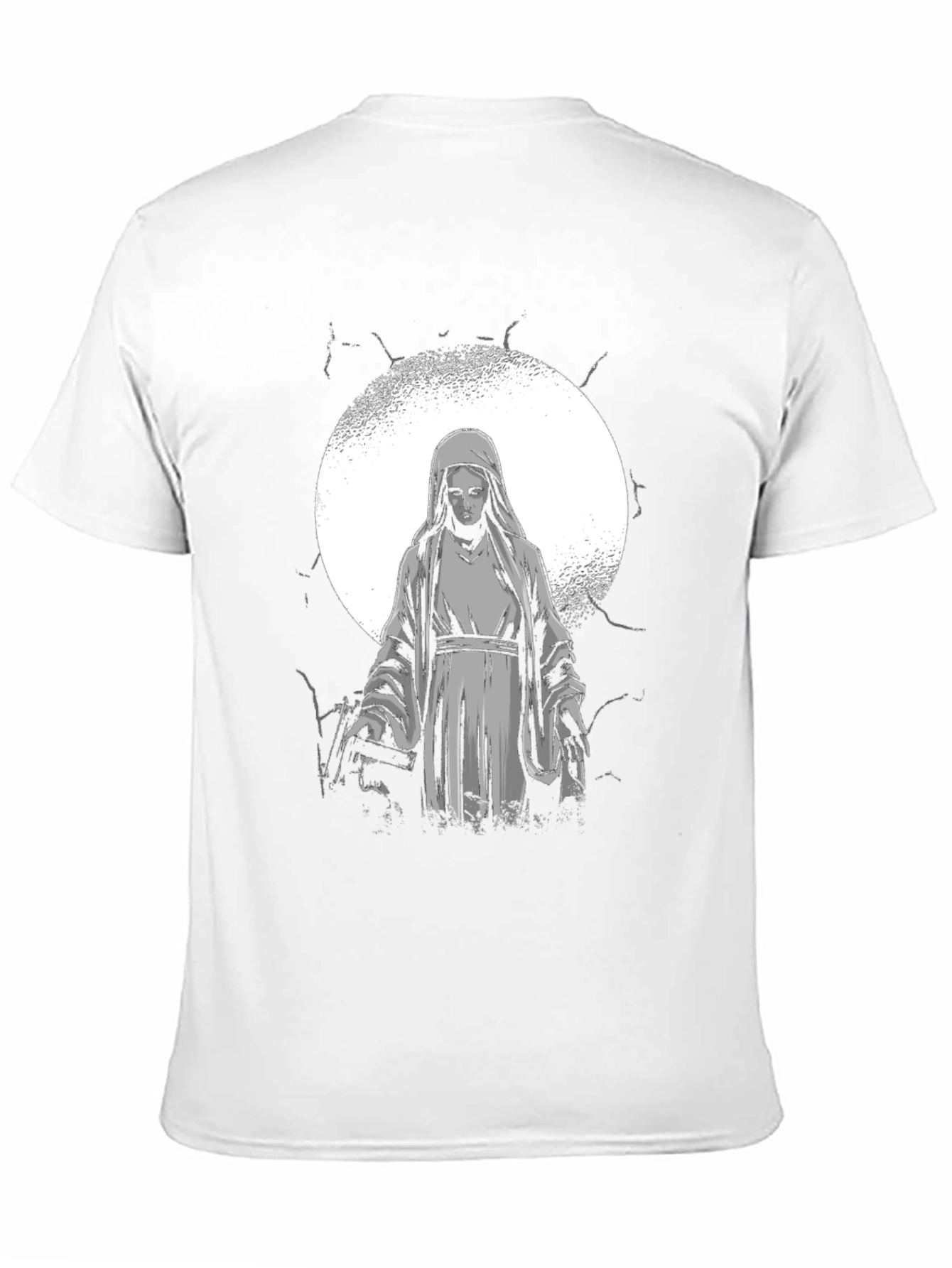 Black Virgin Mary Graphic Print Black T-Shirt view 11