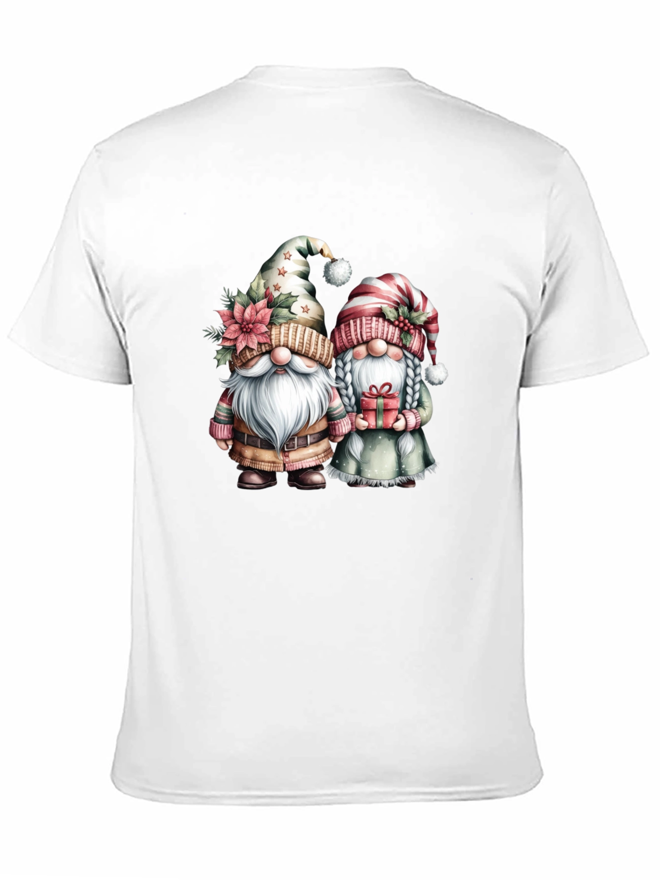 Black Festive Gnome Couple T-Shirt view 11