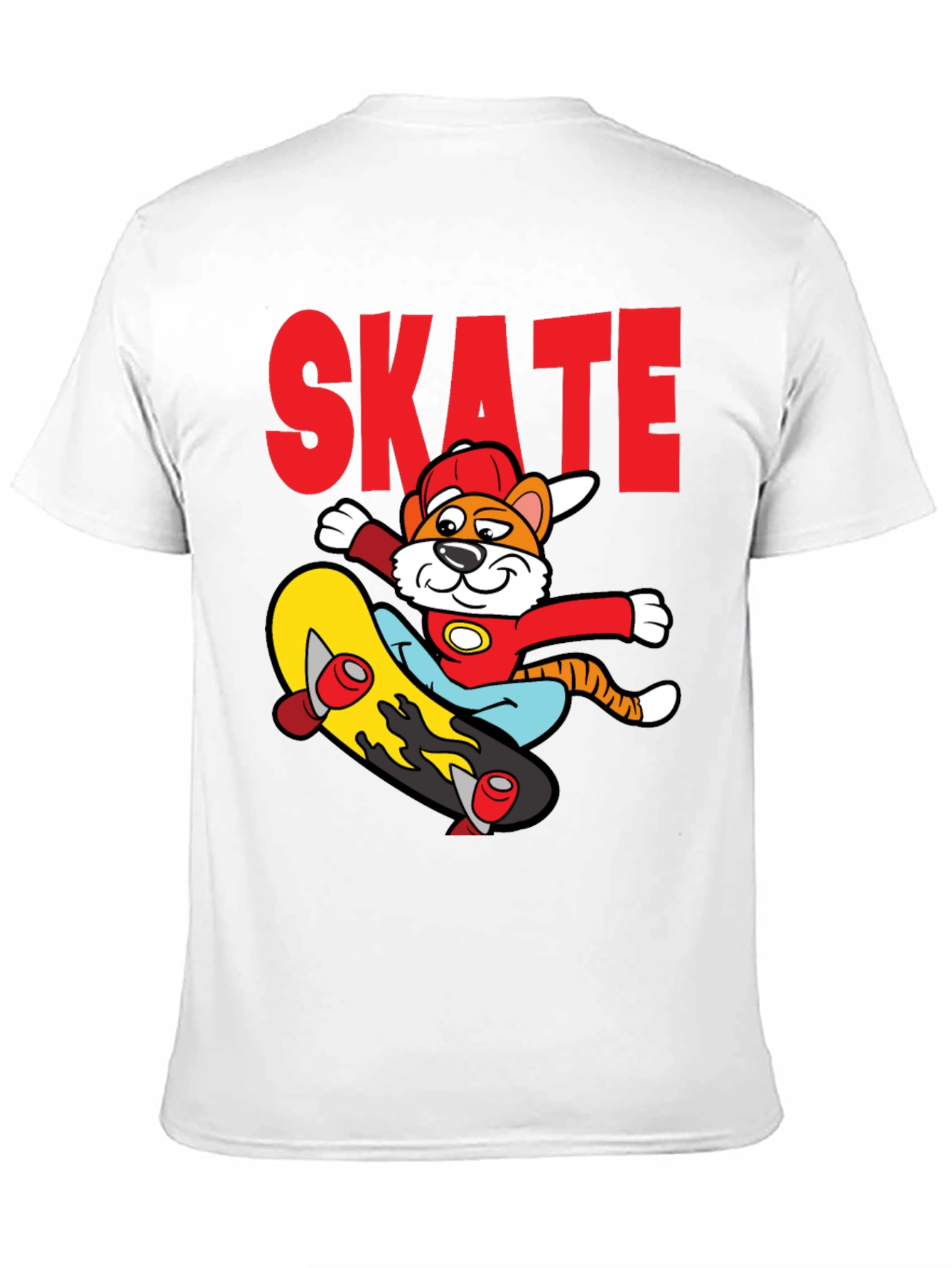 Black Skateboarding Cartoon Tiger Graphic Tee view 11