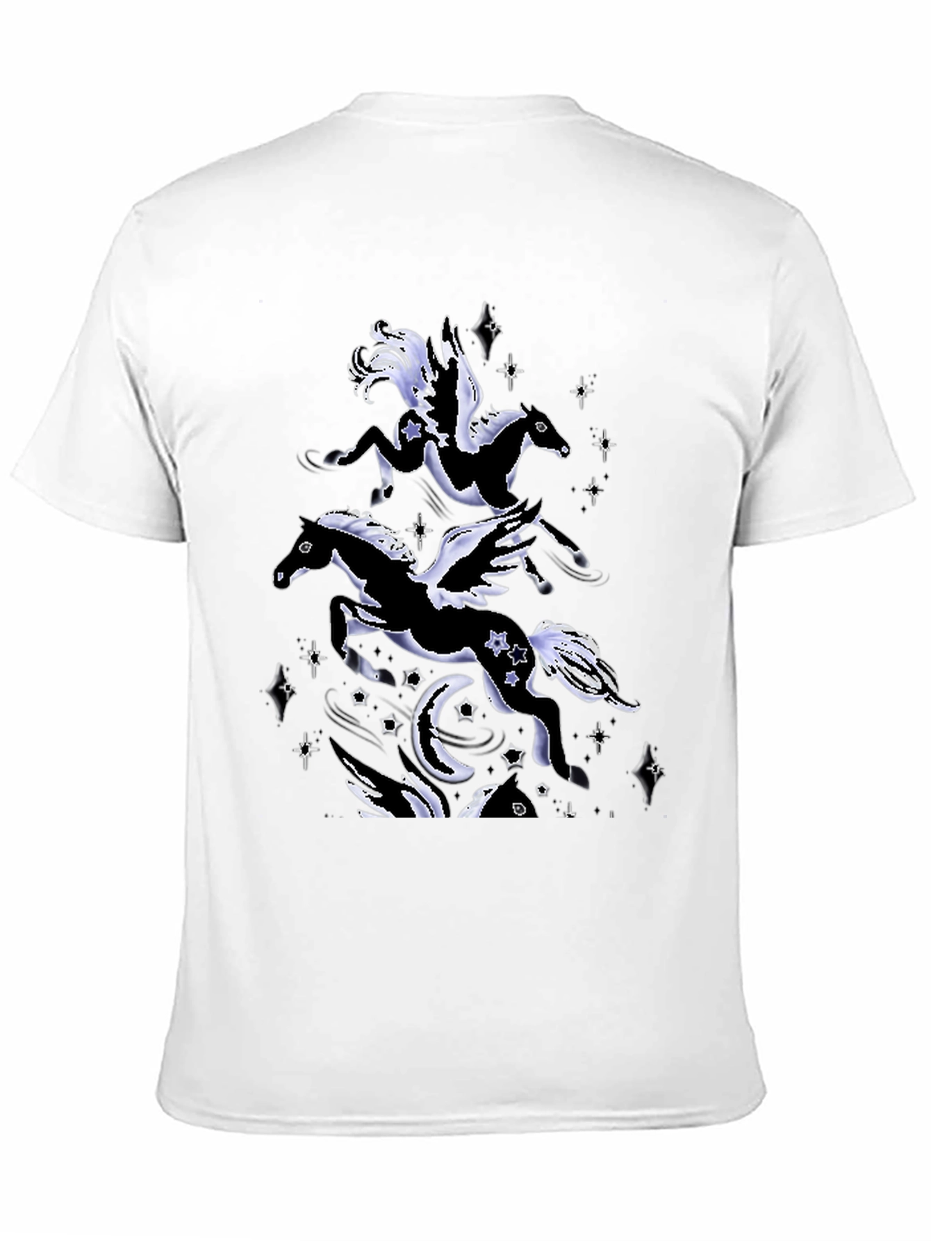 Black Celestial Pegasus Graphic T-Shirt - Men's Black Tee view 11