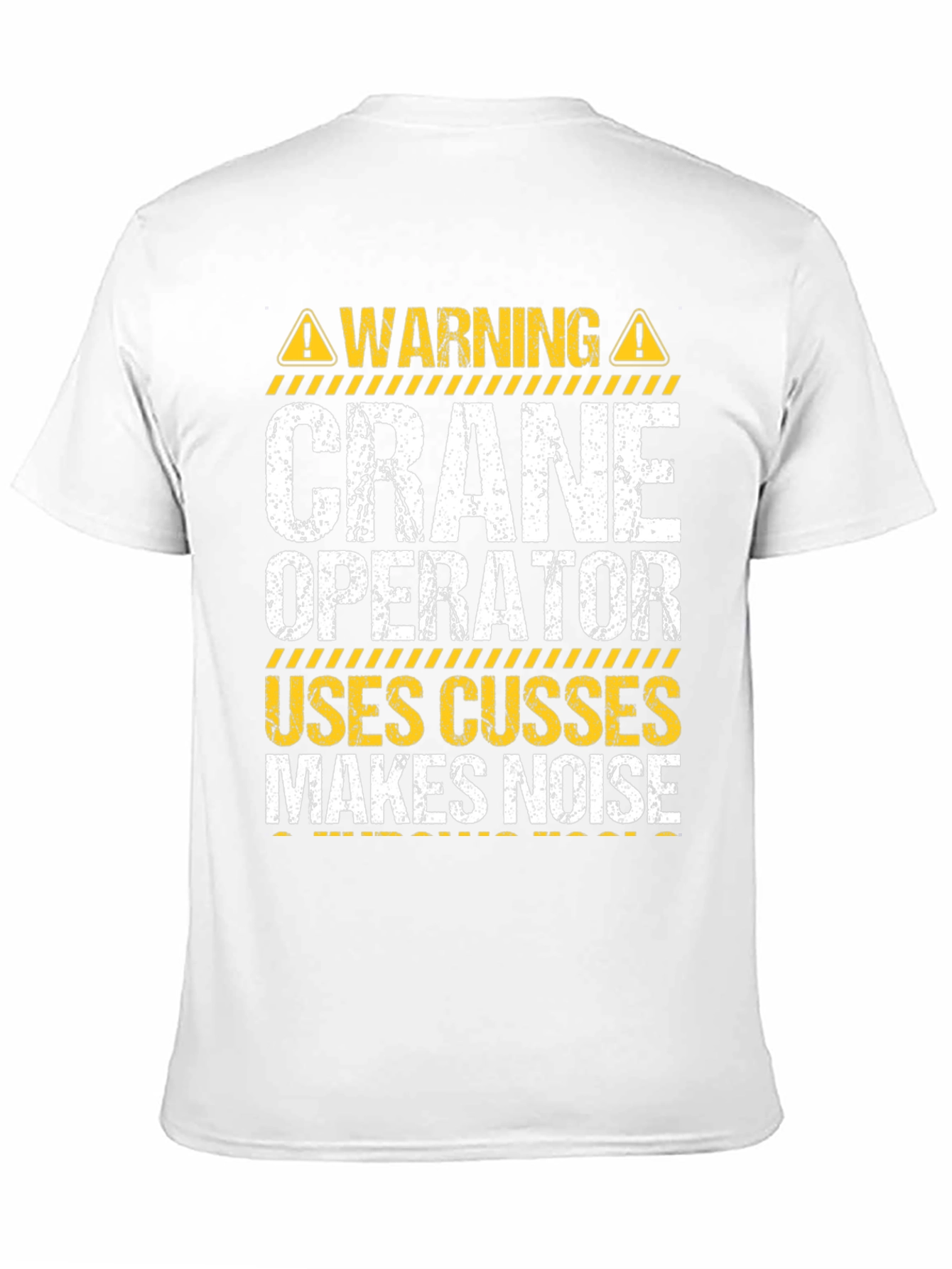 Black Warning Crane Operator T-Shirt view 11