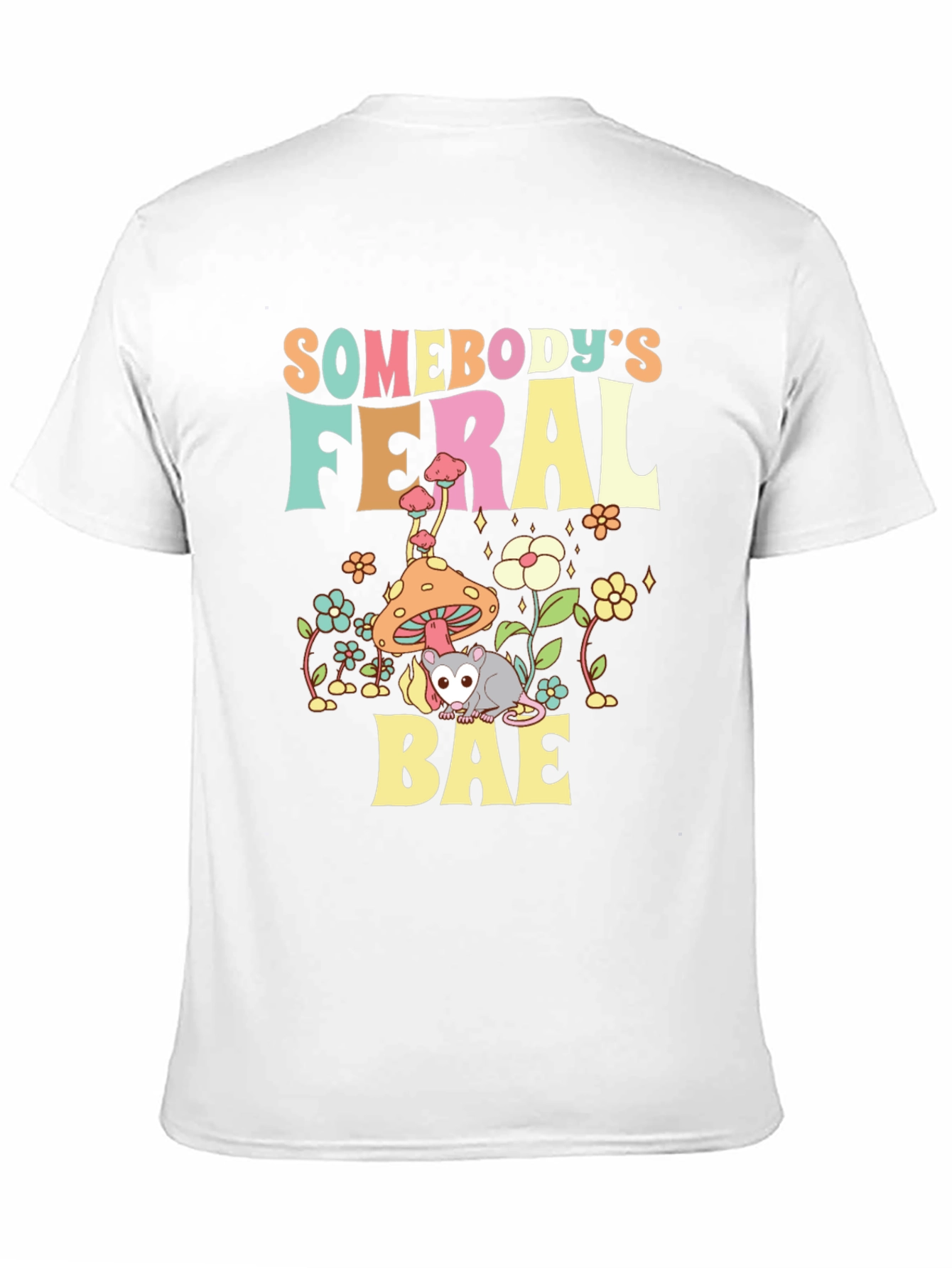 Black Somebody's Feral Bae Graphic T-Shirt view 11
