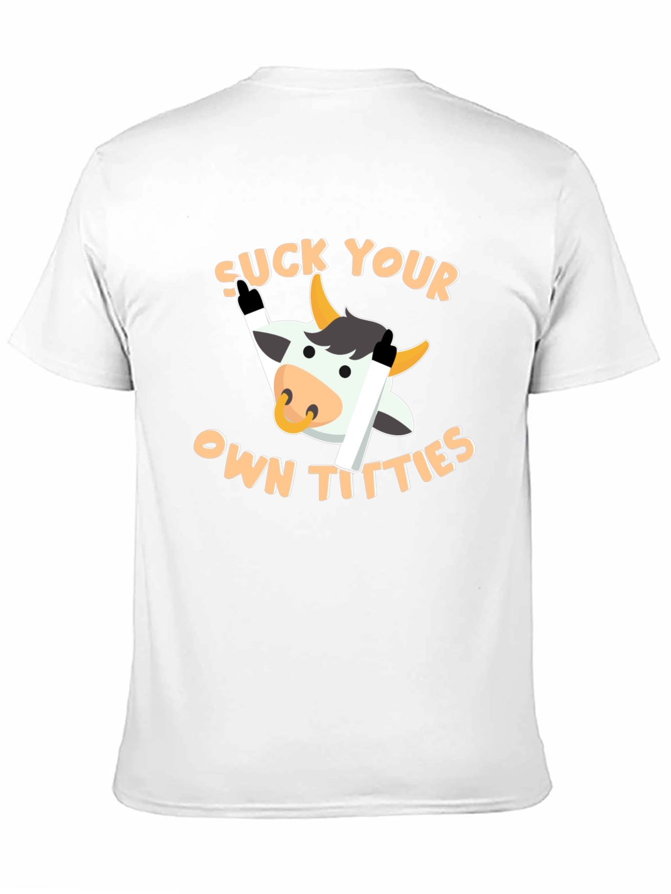 Black Funny Cow Graphic T-Shirt - "Suck Your Own Titties" view 11