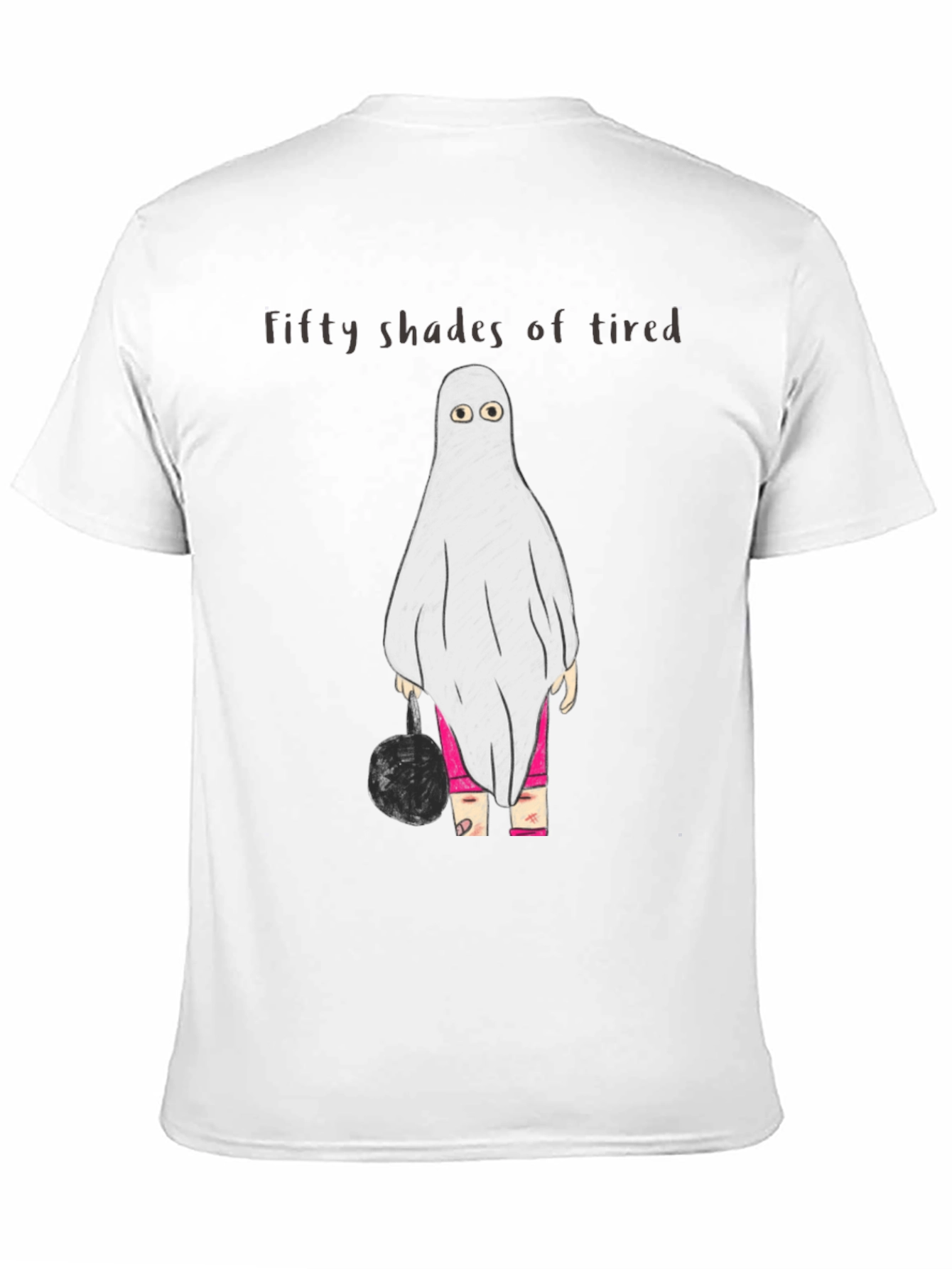 Black Funny Ghost T-Shirt - Fifty Shades of Tired view 11