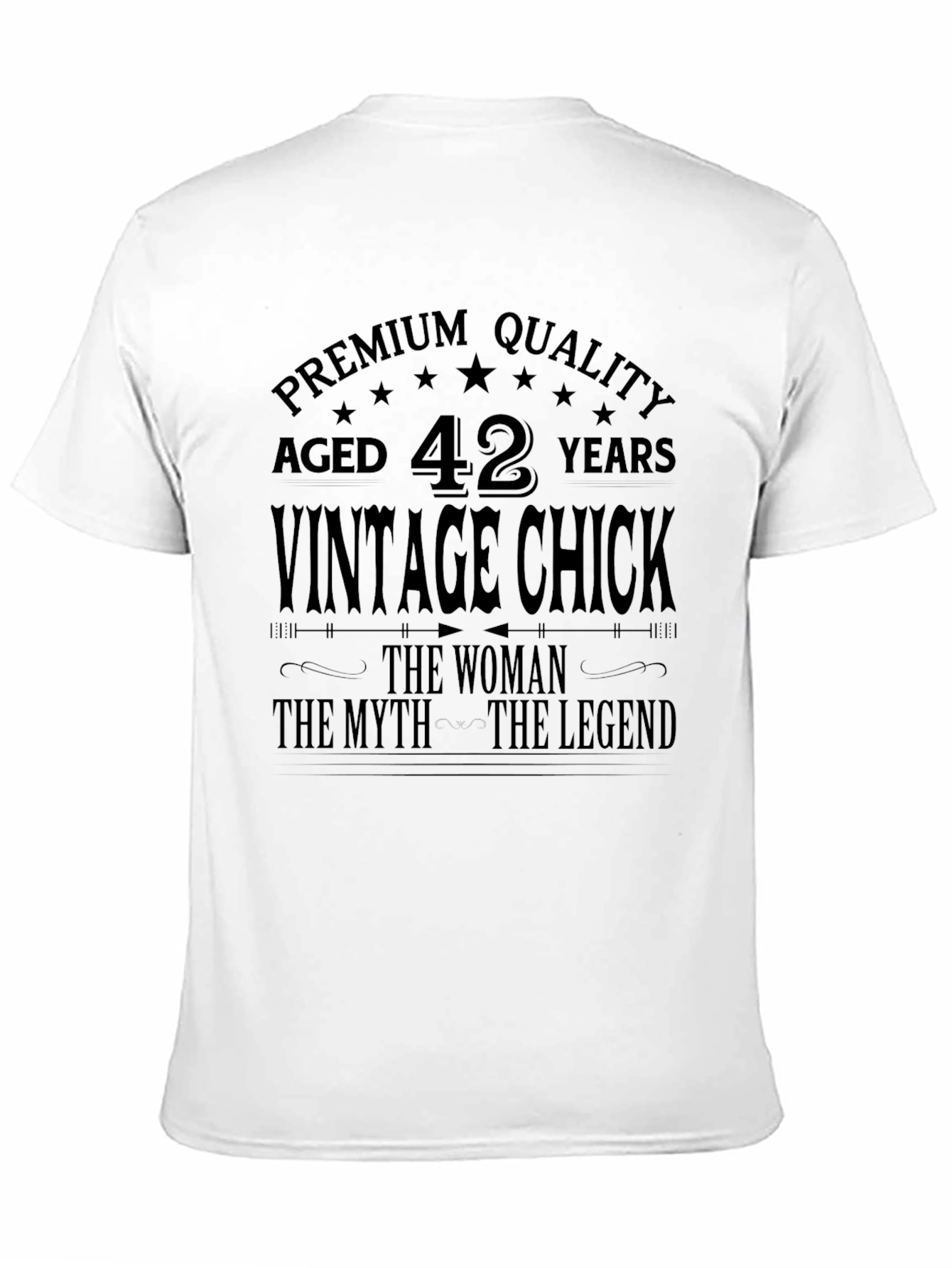 Black Vintage Chick 42nd Birthday Premium Quality T-Shirt view 11