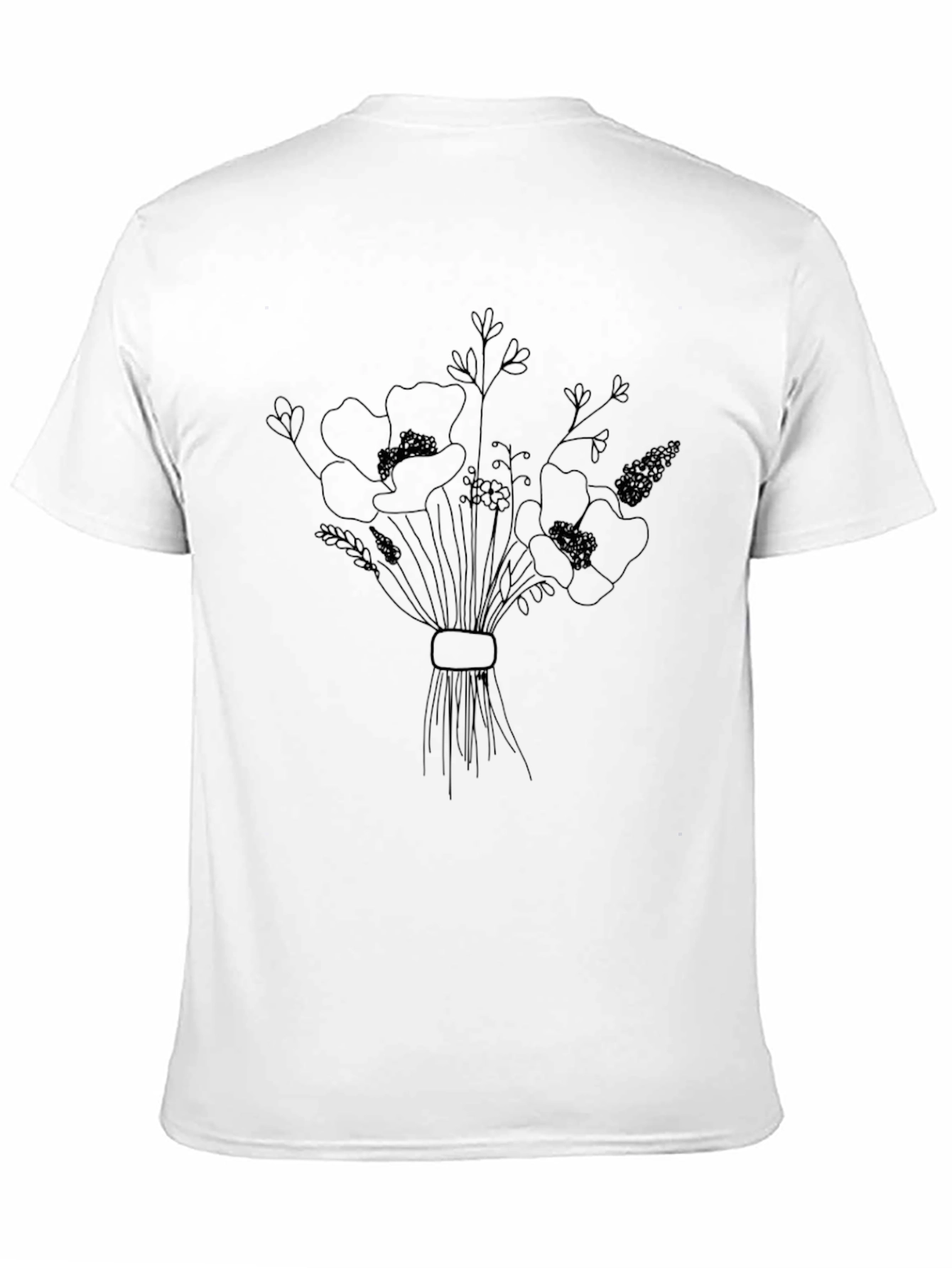Black Floral Bouquet Graphic T-Shirt - Men's Black Tee view 11