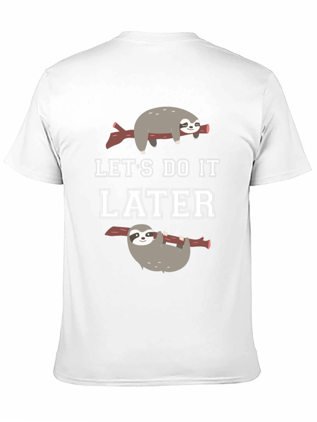 Black Let's Do It Later Sloth Graphic T-Shirt view 11