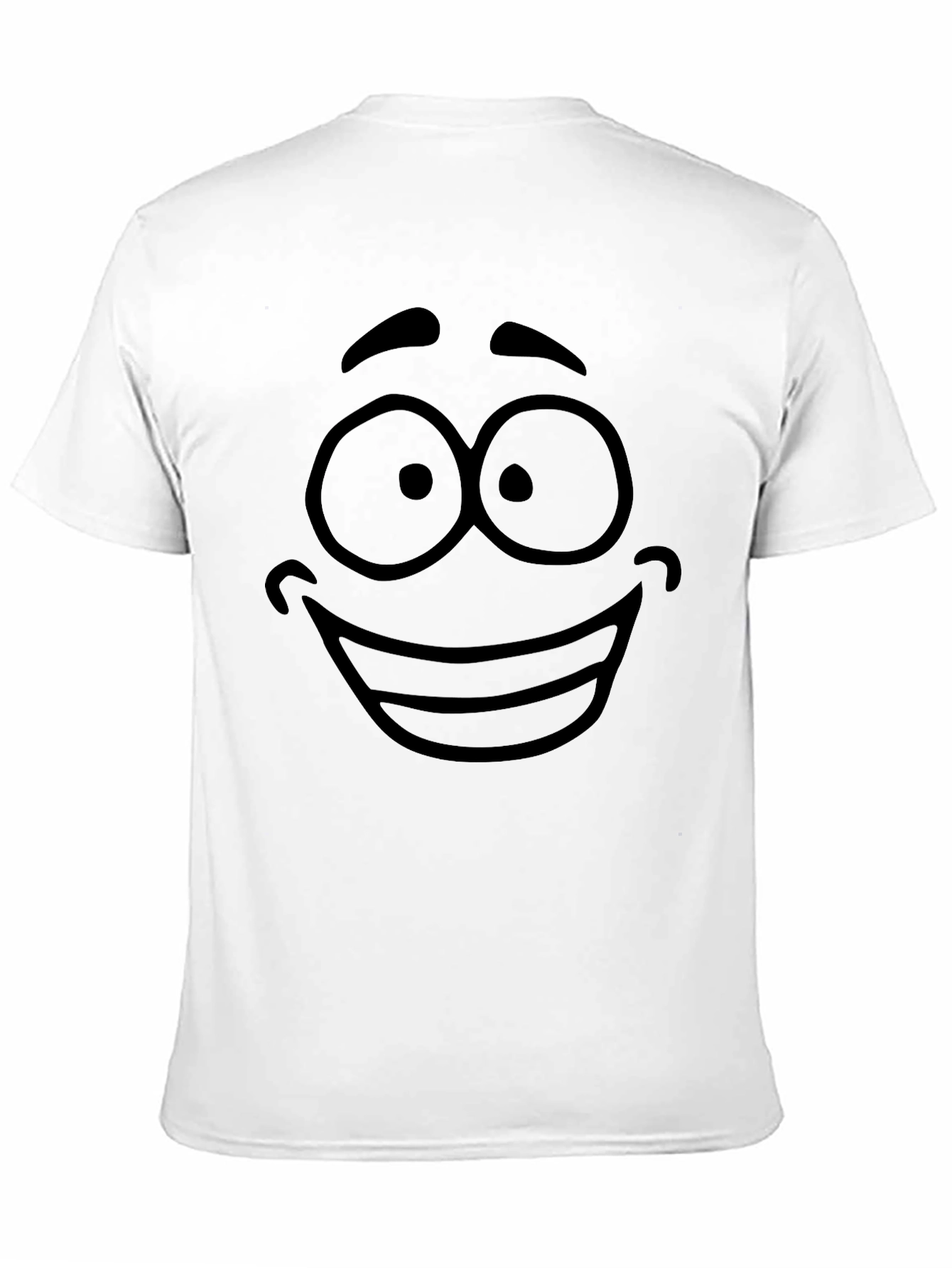 Black Funny Cartoon Face Black T-Shirt view 11