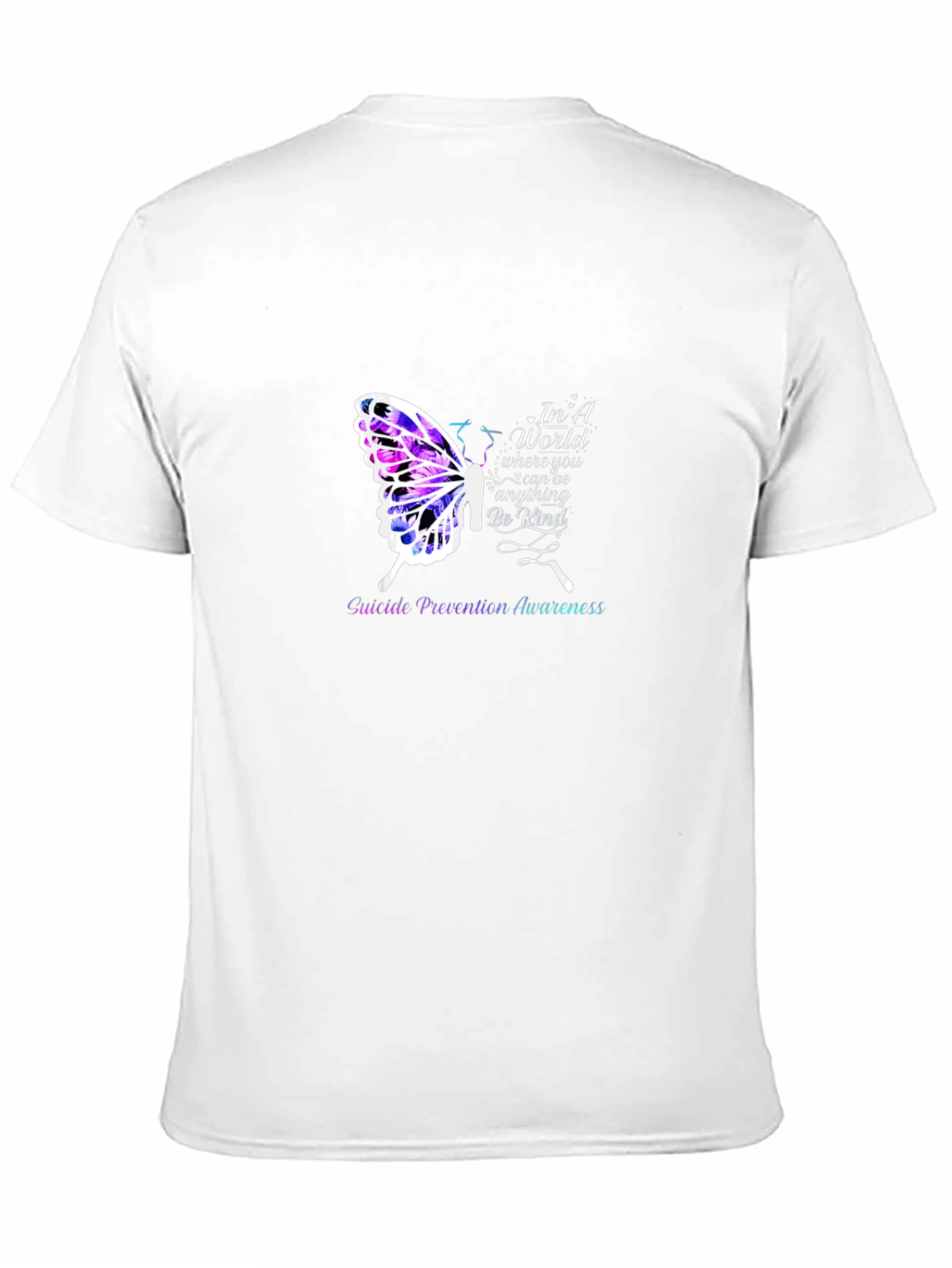 Black Suicide Prevention Butterfly Graphic Tee view 11