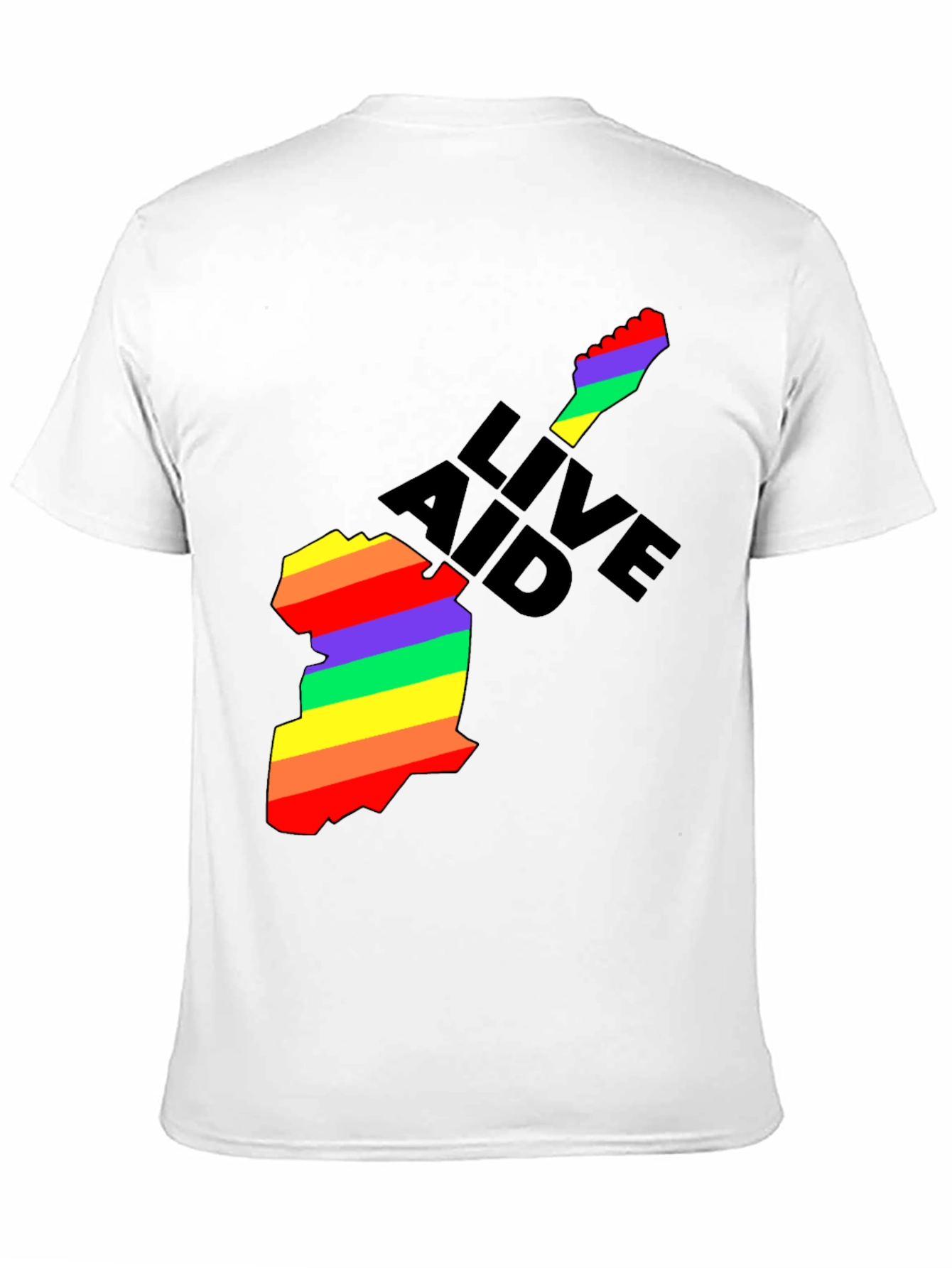 Black Live Aid Rainbow Guitar Graphic T-Shirt view 11