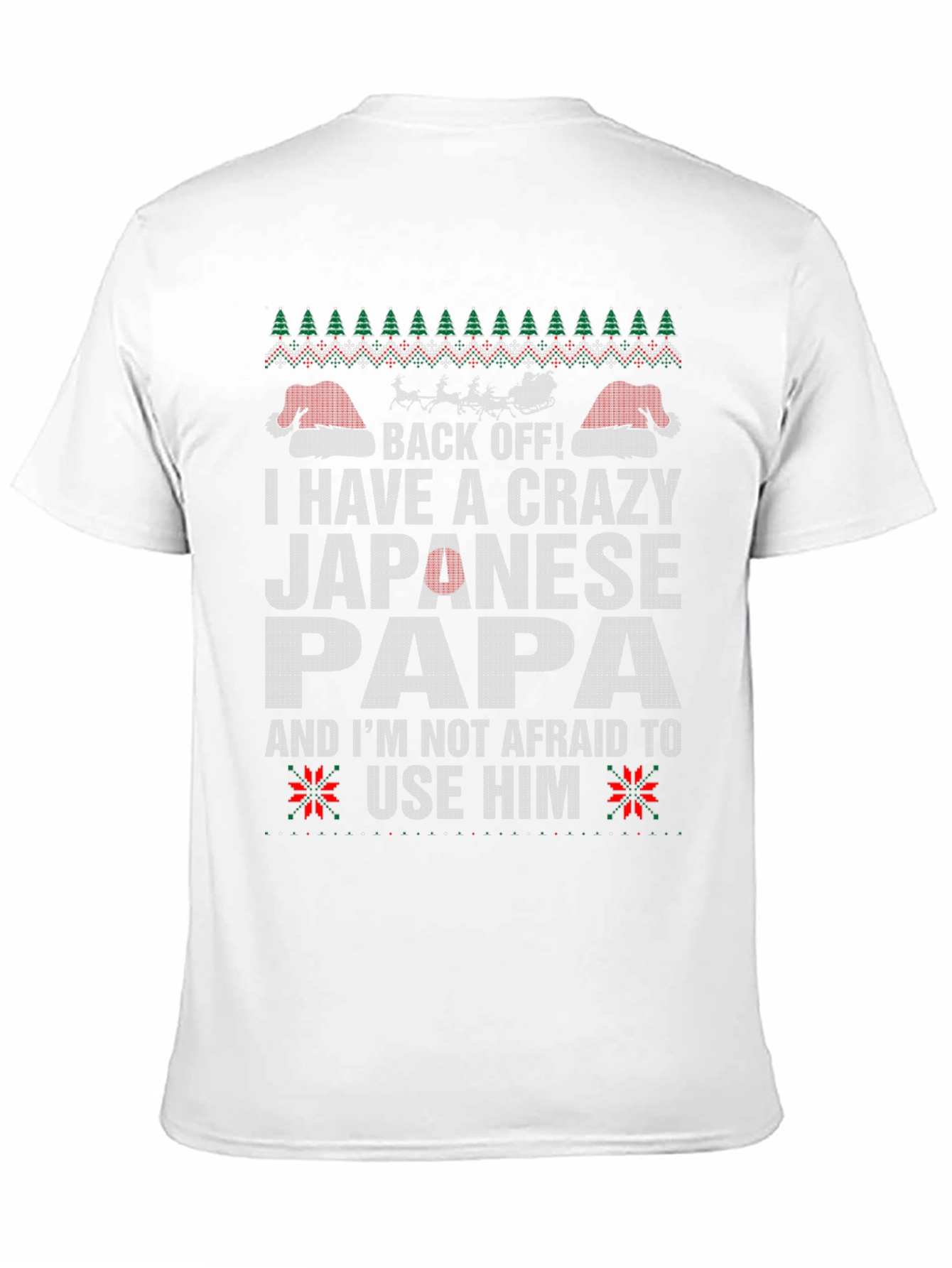 Black Crazy Japanese Papa Christmas T-Shirt - Funny Holiday Tee view 11