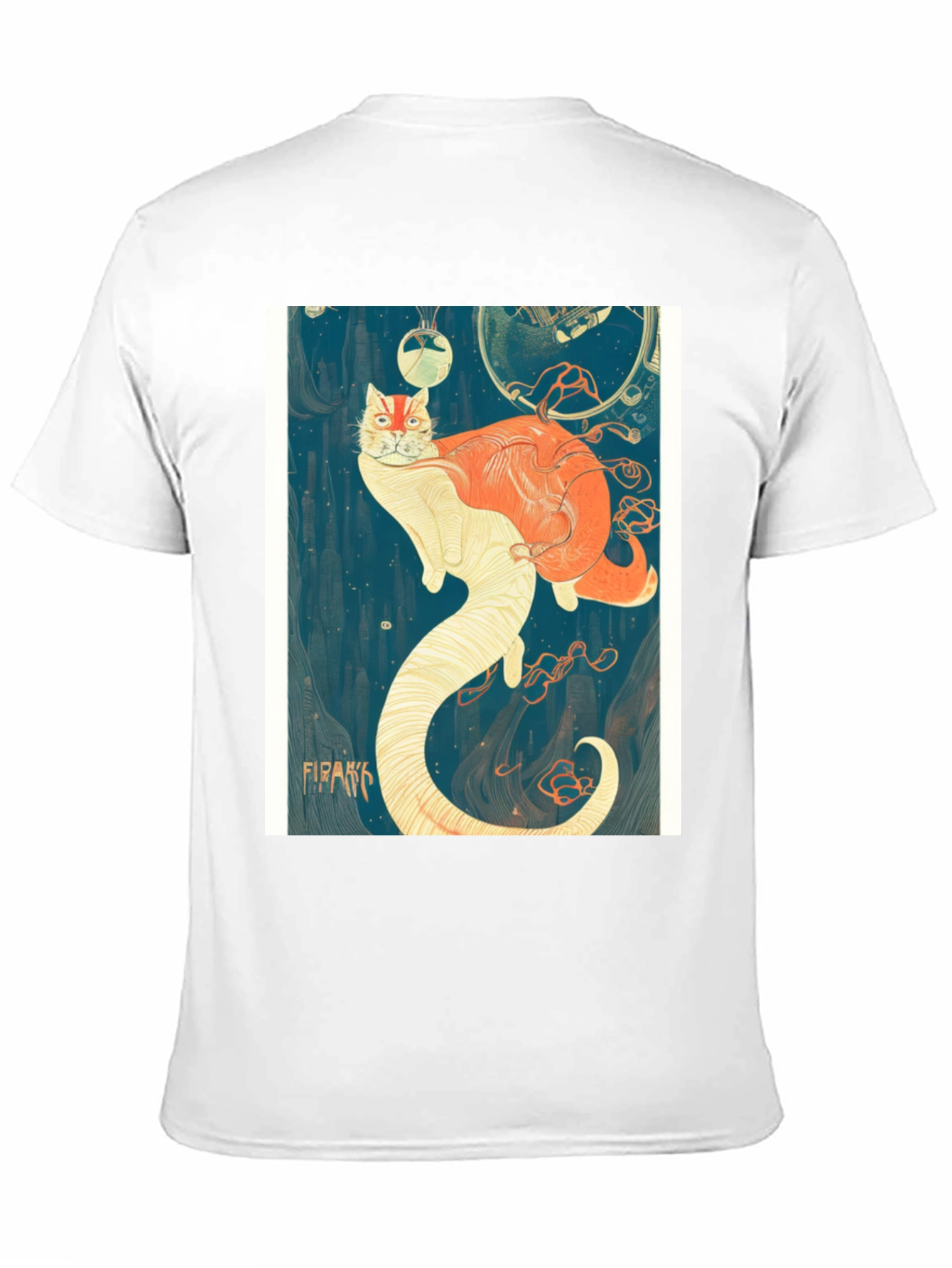 Black Surreal Cat T-Shirt view 11