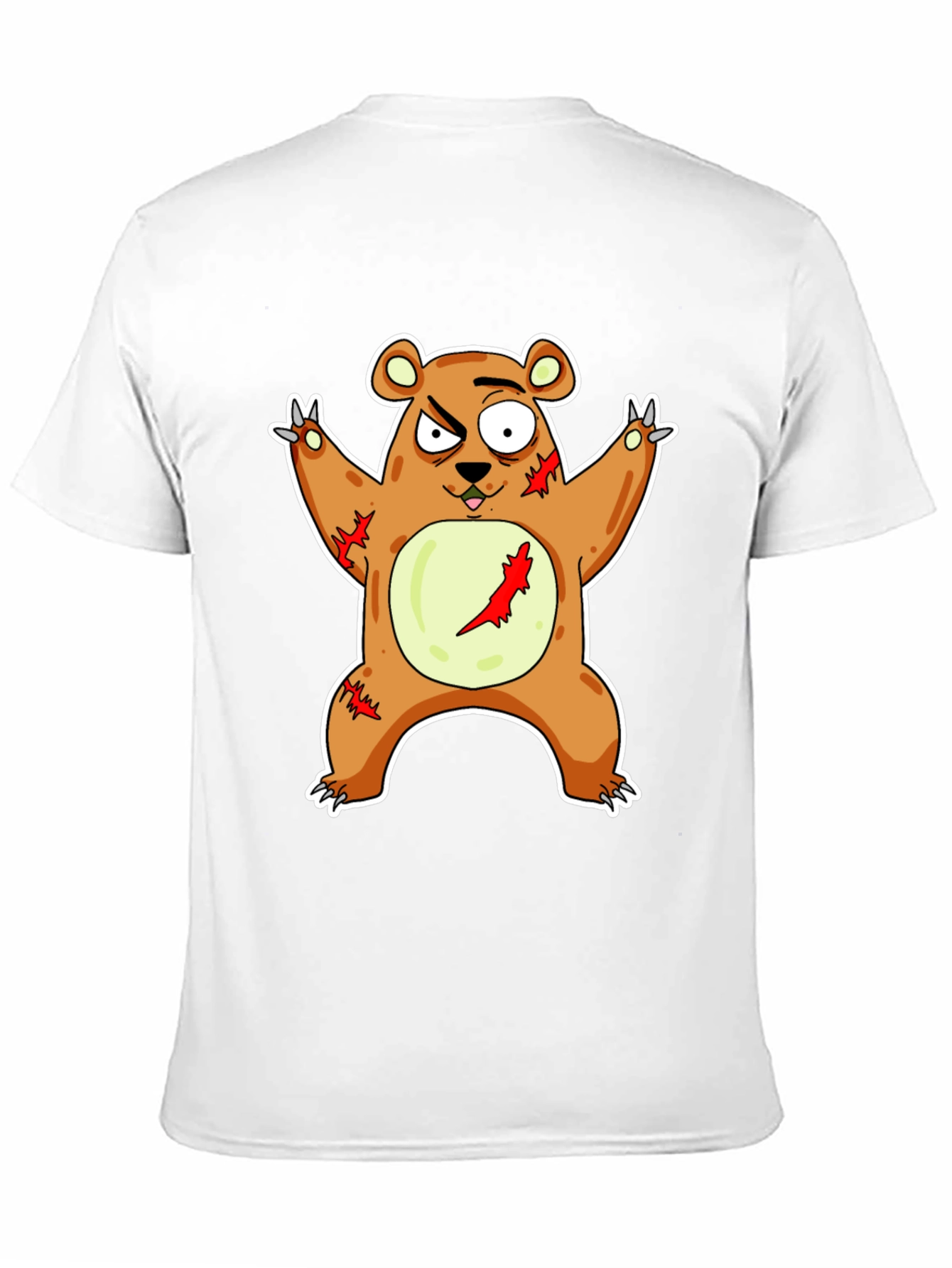 Black Zombie Bear T-Shirt - Men's Black Tee view 11