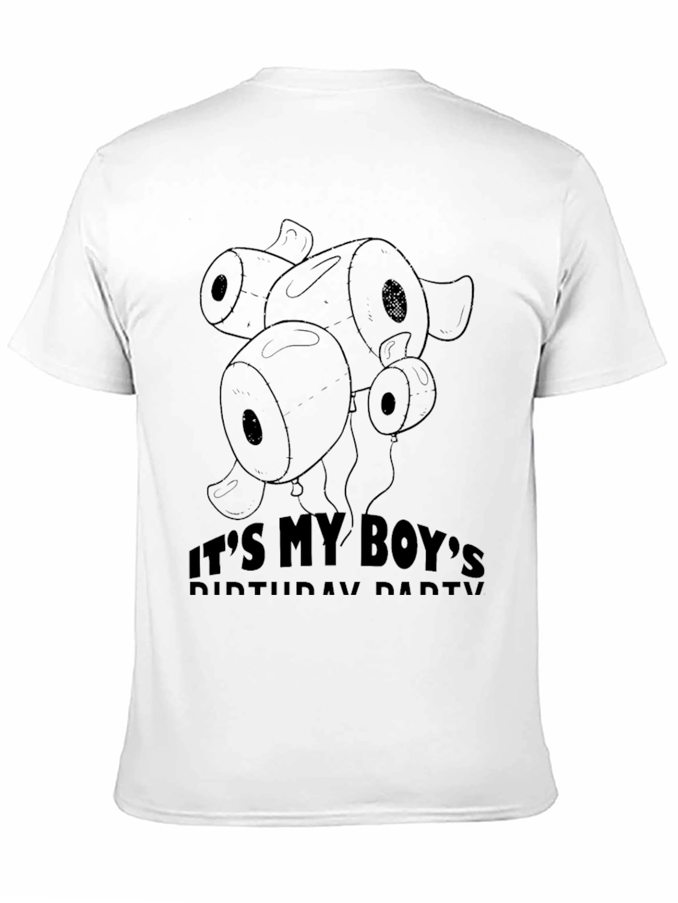 Black It's My Boy's Birthday Party T-Shirt view 11