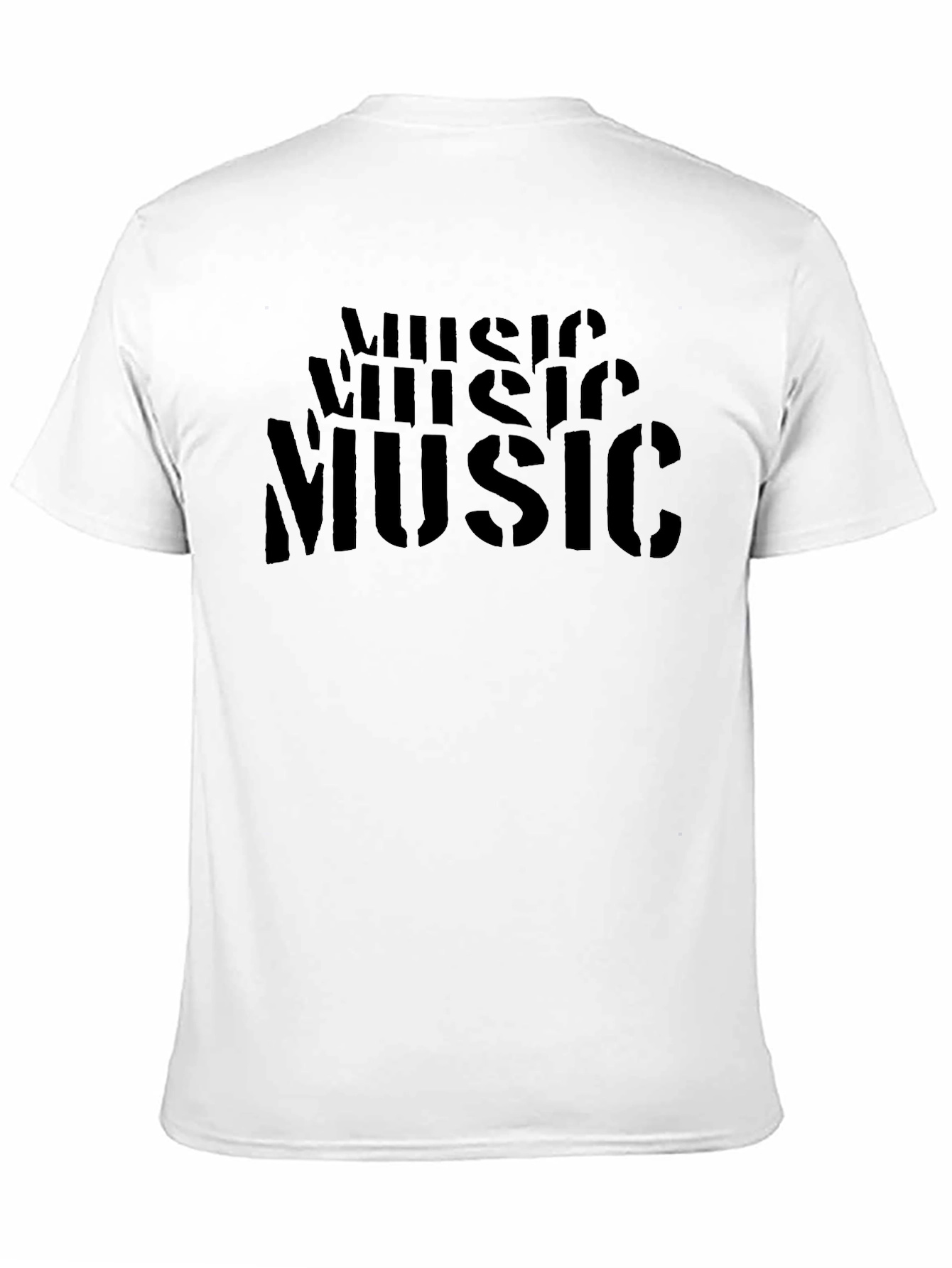 Black Men's Black "Music" Graphic T-Shirt view 11