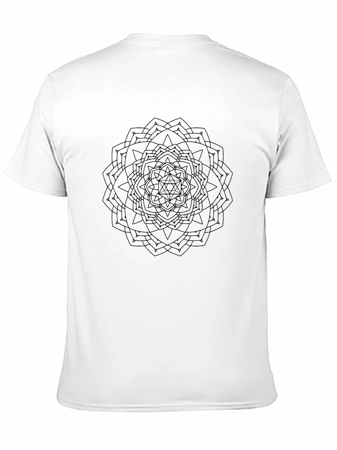 Black Geometric Mandala T-Shirt view 11