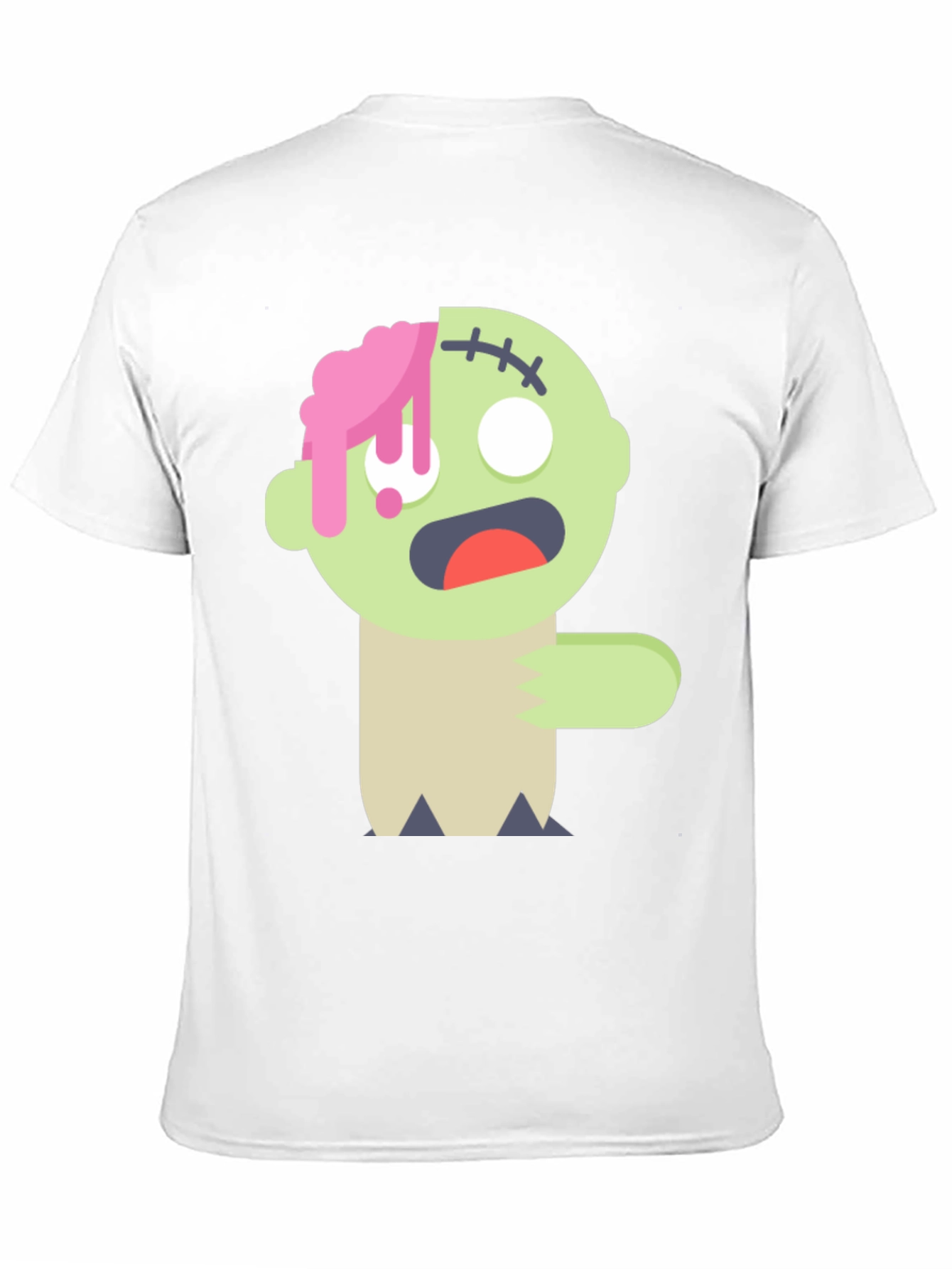 Black Zombie Cartoon Graphic T-Shirt view 11