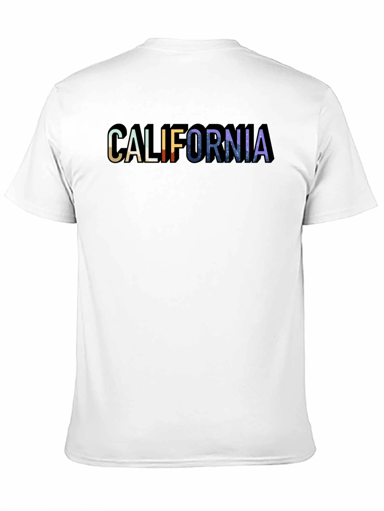 Black California Graphic Print Crew Neck T-Shirt view 11