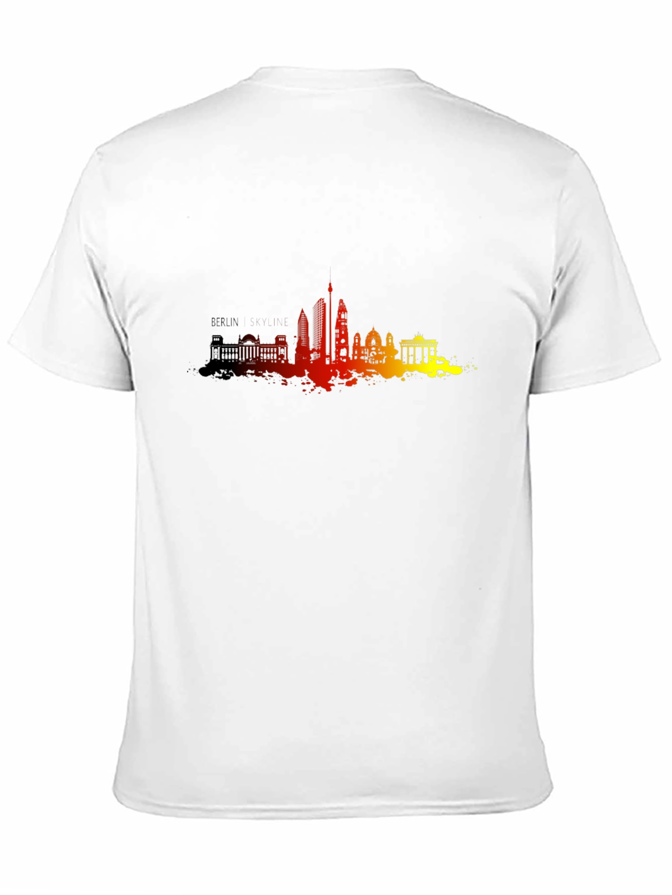 Black Berlin Skyline Men's Black Graphic Tee view 11