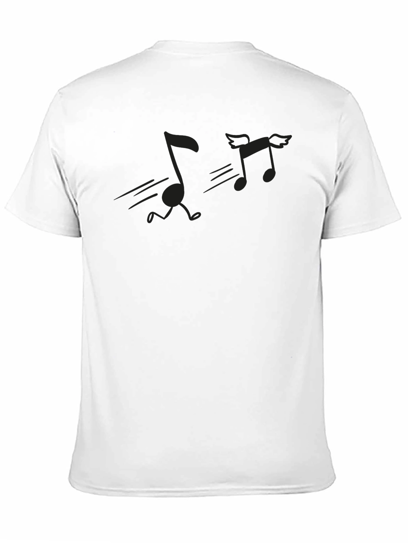 Black Musical Notes Graphic Tee - Black Crewneck T-Shirt view 11