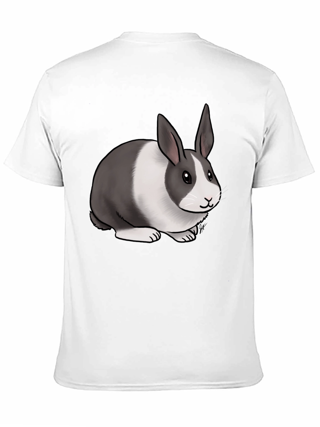 Black Cute Dutch Rabbit Graphic T-Shirt - Unisex Cotton Tee view 11